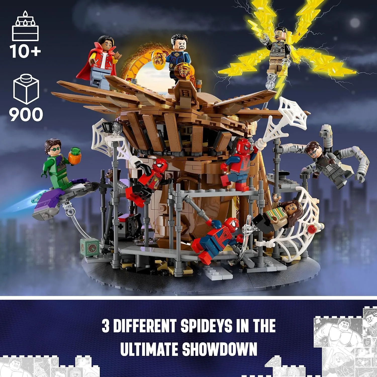 LEGO Marvel Spider-Man Final Battle Building Toy - Pretend Play Kids Toy for Fans, Boys & Girls, Ages 10+ - with 3 Spiderman Minifigures - Gift for Birthdays - 76261
