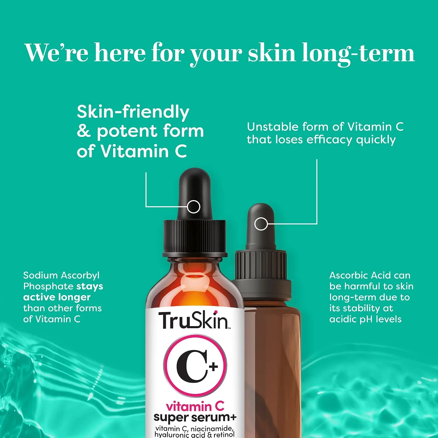 TruSkin Vitamin C+ Serum for Face with Retinol and Niacinamide - 1 fl oz