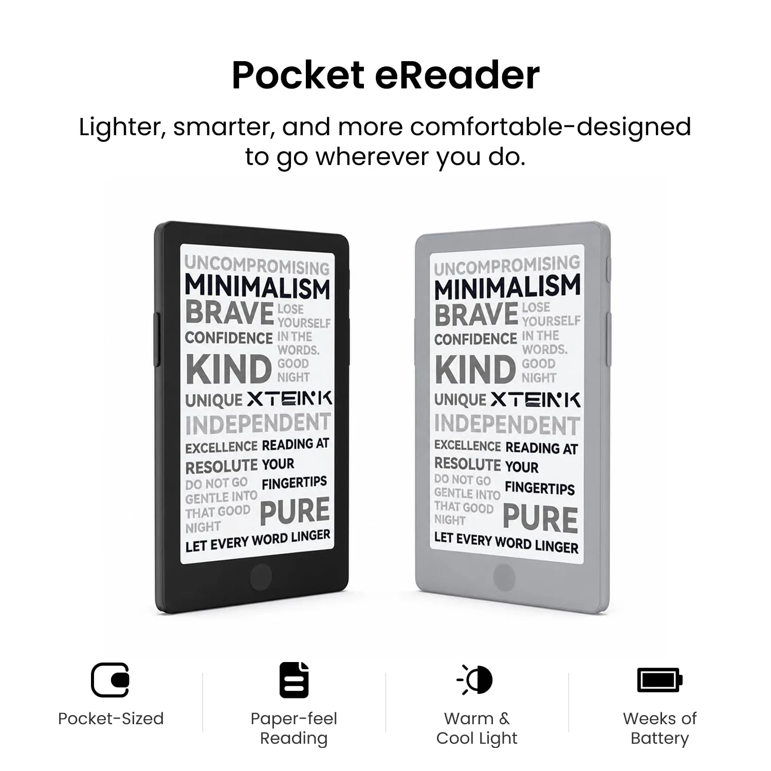 XTEINK X4 Pro 4.3" ebook Reader with Front Light & Touchscreen, Space Black
