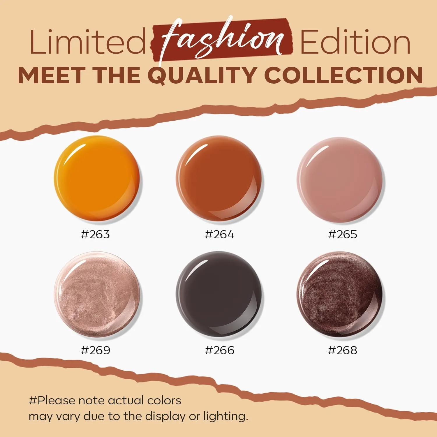modelones Fall Nail Polish, 6 Colors Nude Brown Maroon Nail Polish Set