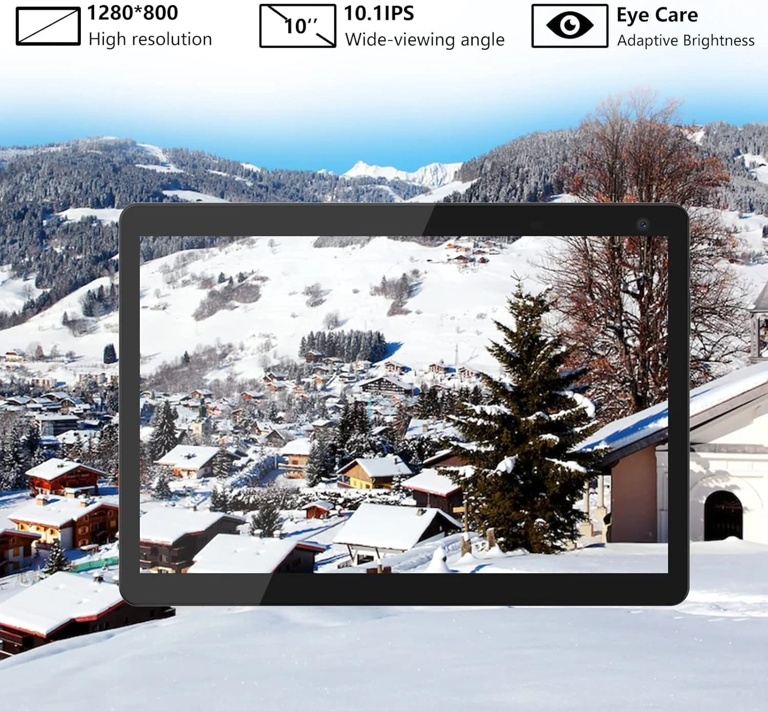 Android Tablet, 10 inch Tablets, 6GB RAM 32GB ROM Computer Tablet Support 1TB Expand, 1280x800 IPS Screen, 2MP+8MP Dual Camera, WiFi, Bluetooth, 6000mAh, Google GMS Certified Tableta