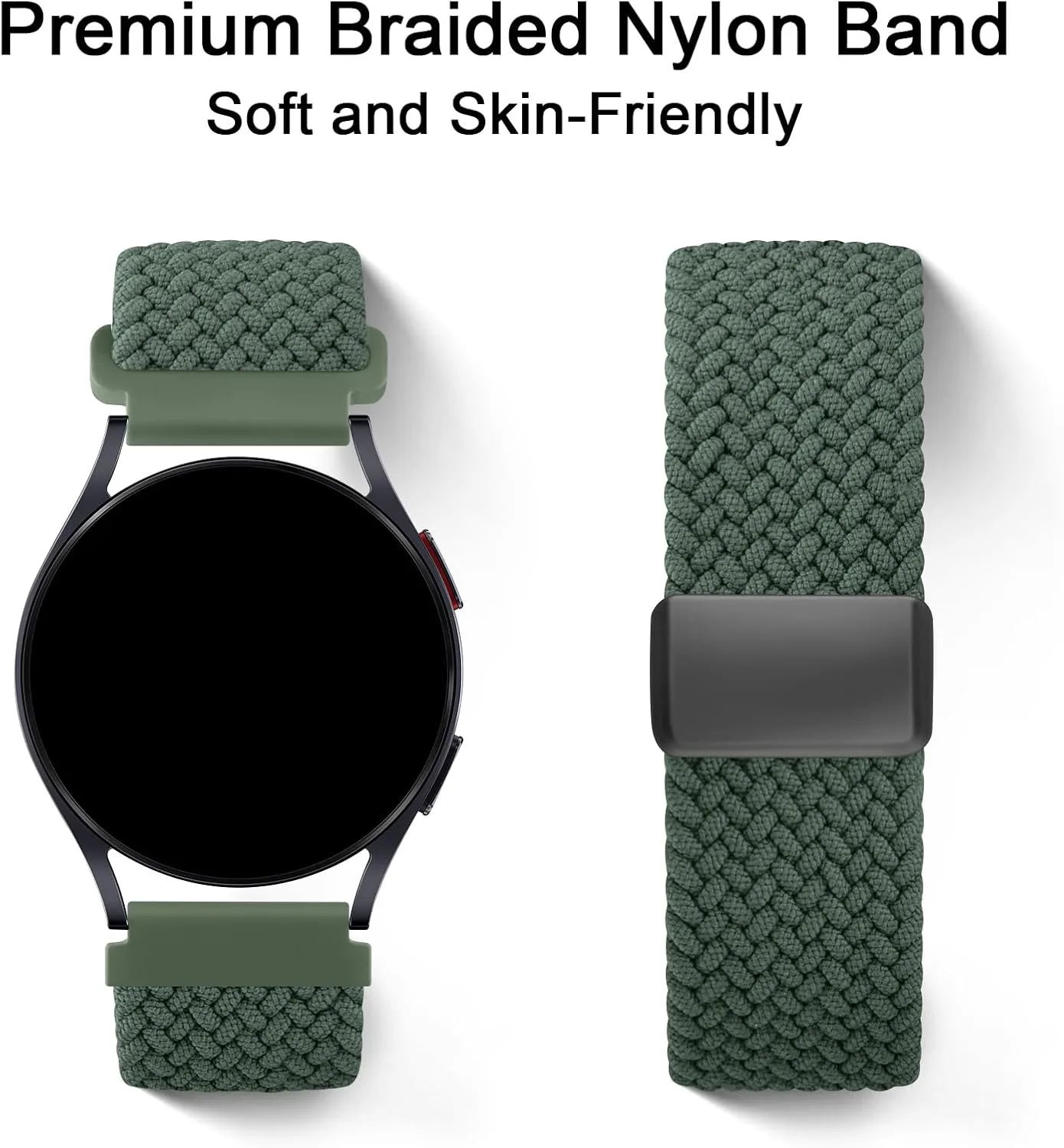 Amzpas Magnetic Braided Strap for COROS PACE 4 / PACE 3 / Pro/APEX 2 Pro/APEX Pro/APEX 46mm, 22mm Soft Nylon Sport WristBand Compatible with ACoros Pace 4/3 Watch Women Men