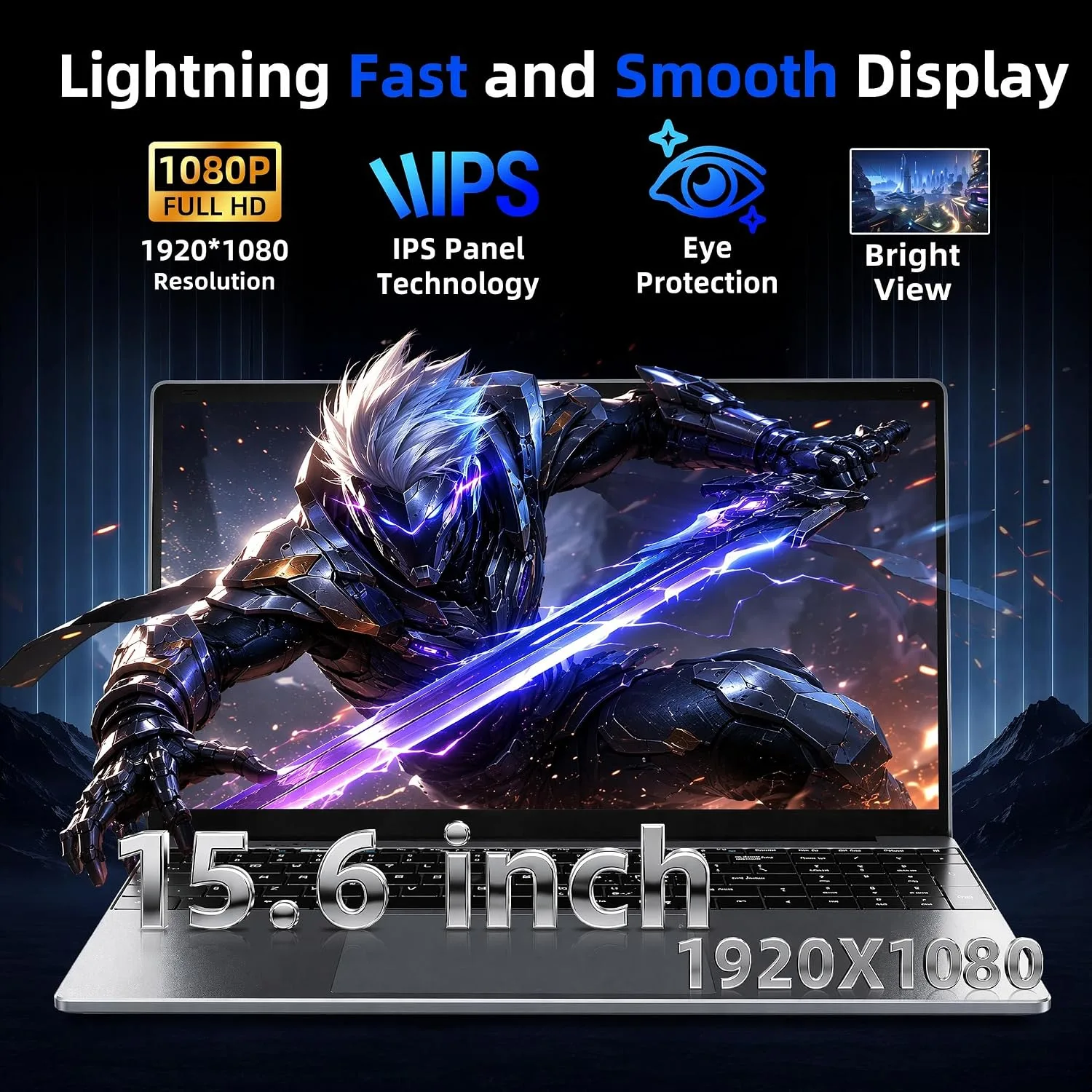 15.6" AI Laptop, Office365, 6GB RAM, 128GB SSD, FHD Display, Win 11