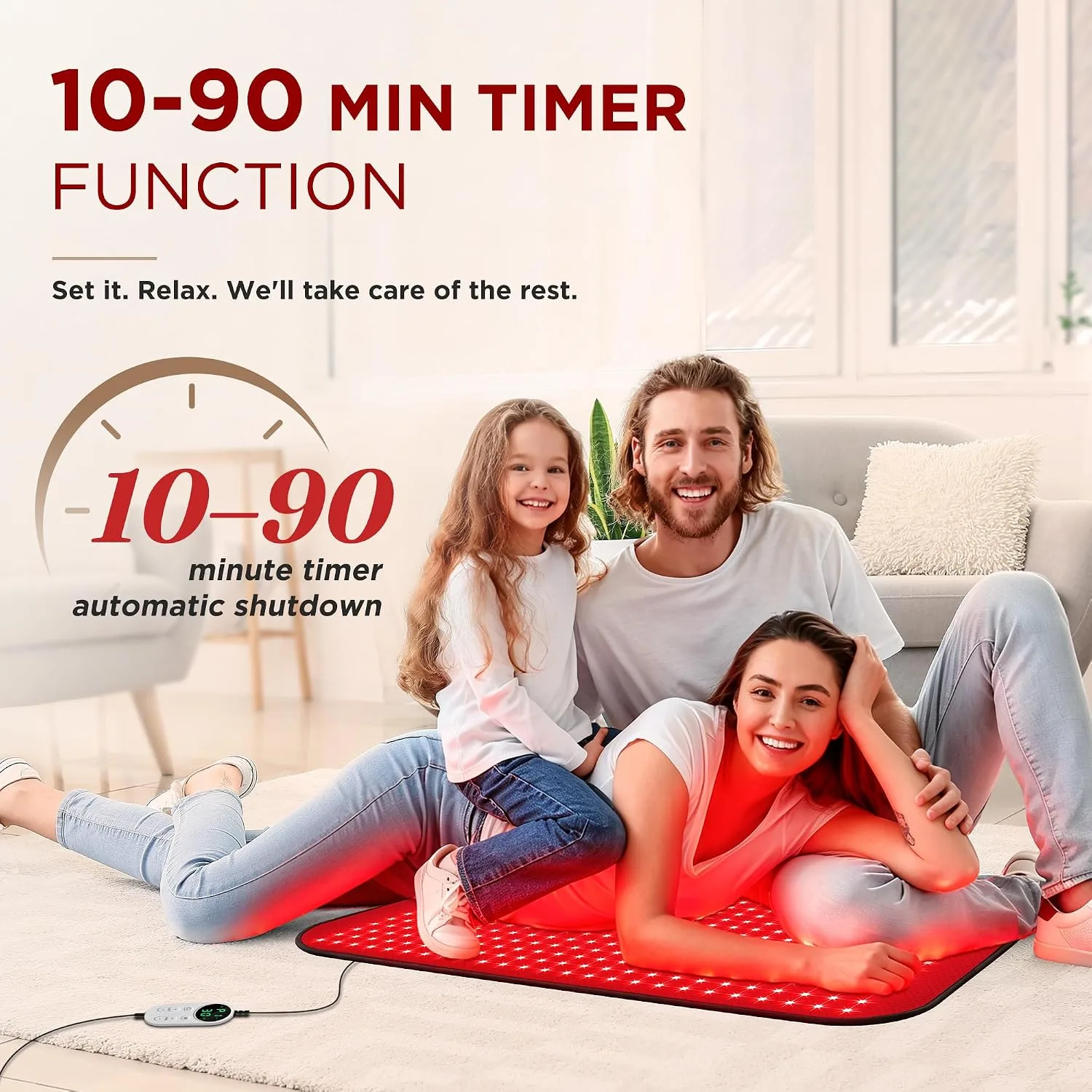Red Light Therapy for Body,FSA&HSA Eligible Infrared Light Therapy Mat,34.5" x 16.3" Dual Wavelength and 10-90 Min Timer,4 Modes and 5 Levels with Medical-Grade TPU for Full Body Pain Relief