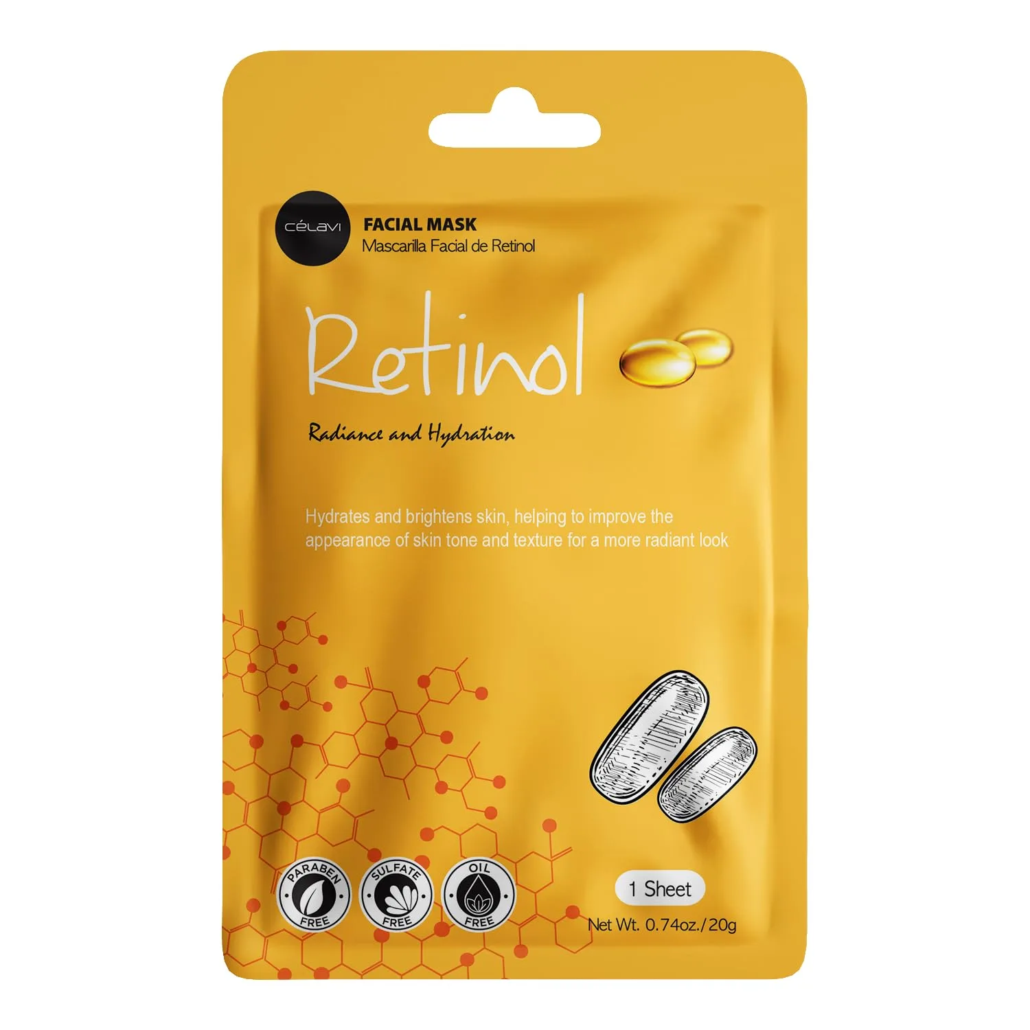 Celavi Korean Face Mask Sheet Set, Spa Masks, 12 Pack Rice