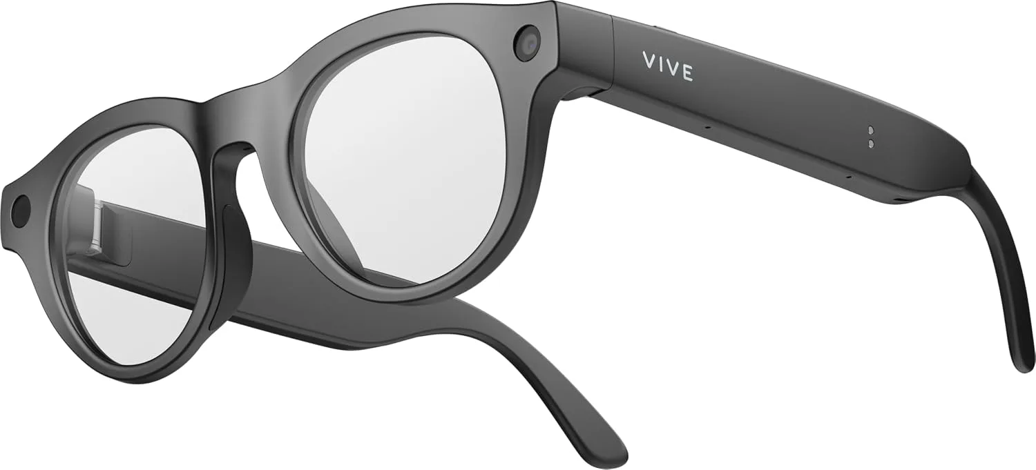 HTC Vive Eagle AI Glasses – Pantos Clear Lens, Charcoal Black