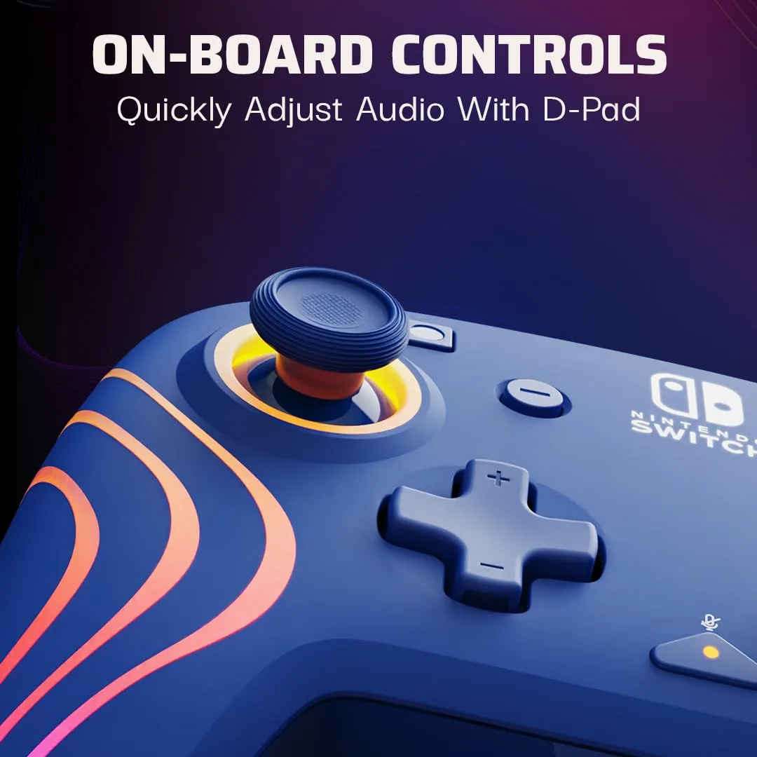 PDP Afterglow Wave Wired RGB Gaming Controller for Nintendo Switch 2, Lite