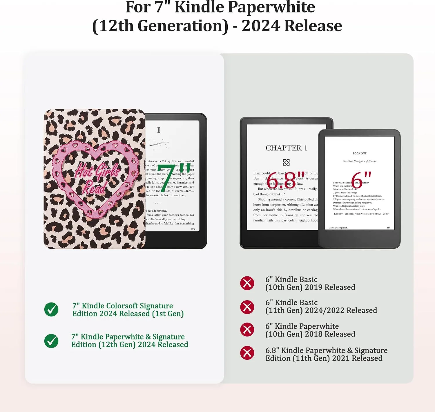 SESENSE Magnetic Case for 7'' Kindle Paperwhite 12th Gen 2024 & Colorsoft