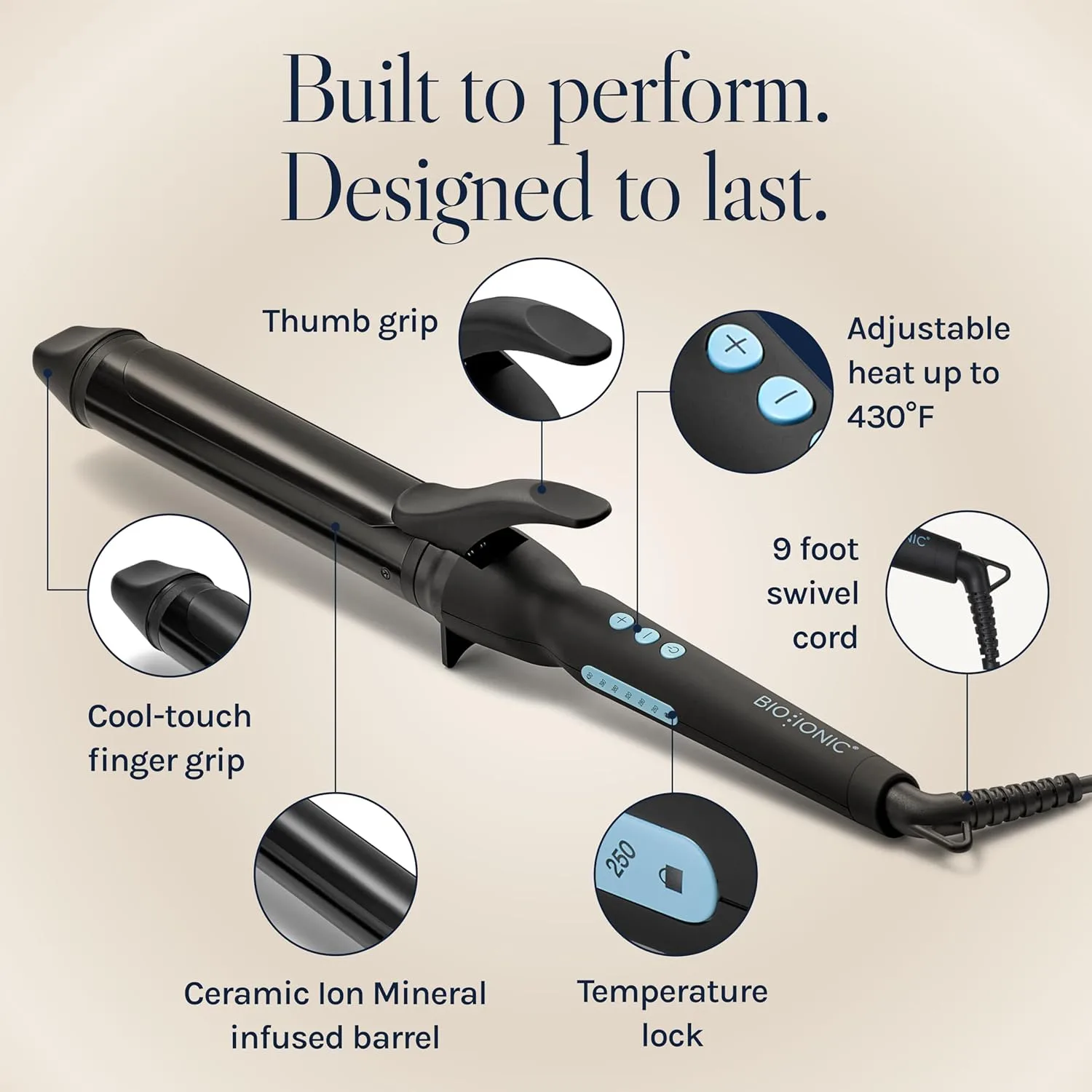 BIO IONIC Long Barrel Curling Iron, Moisture Heat Technology & NanoIonic MX