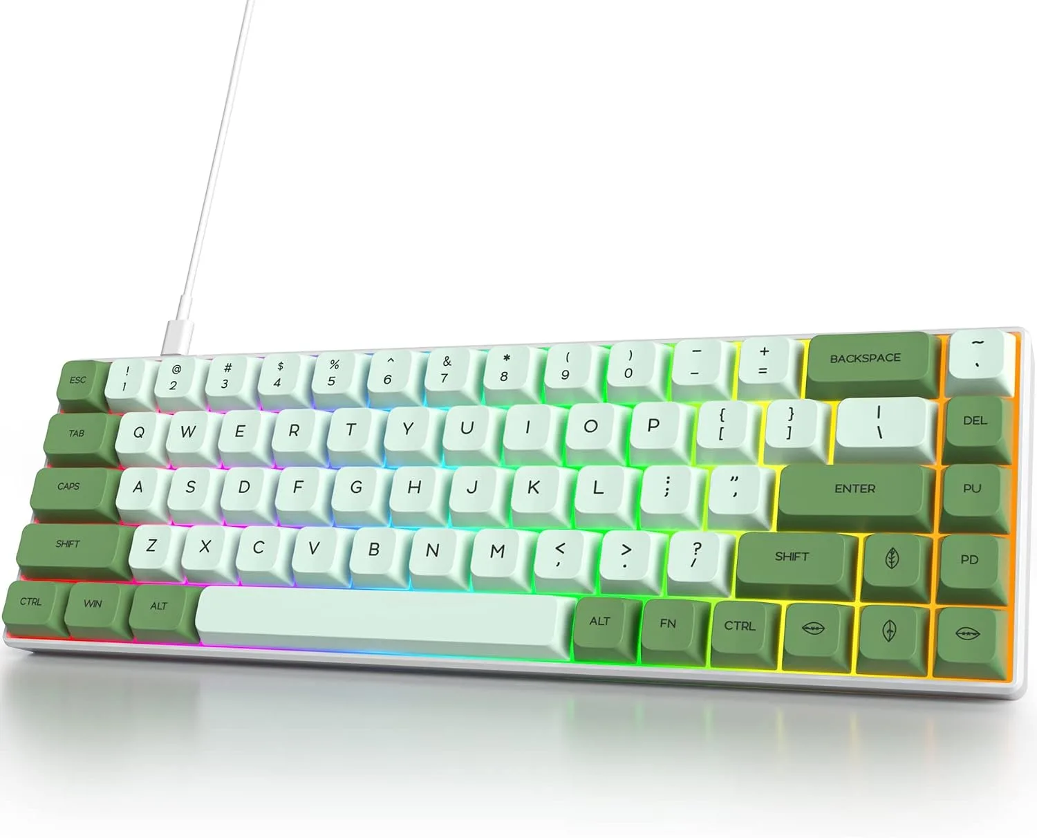 Teclado Gamer Mecánico Owpkeenthy Wired 65% Matcha Red Switch
