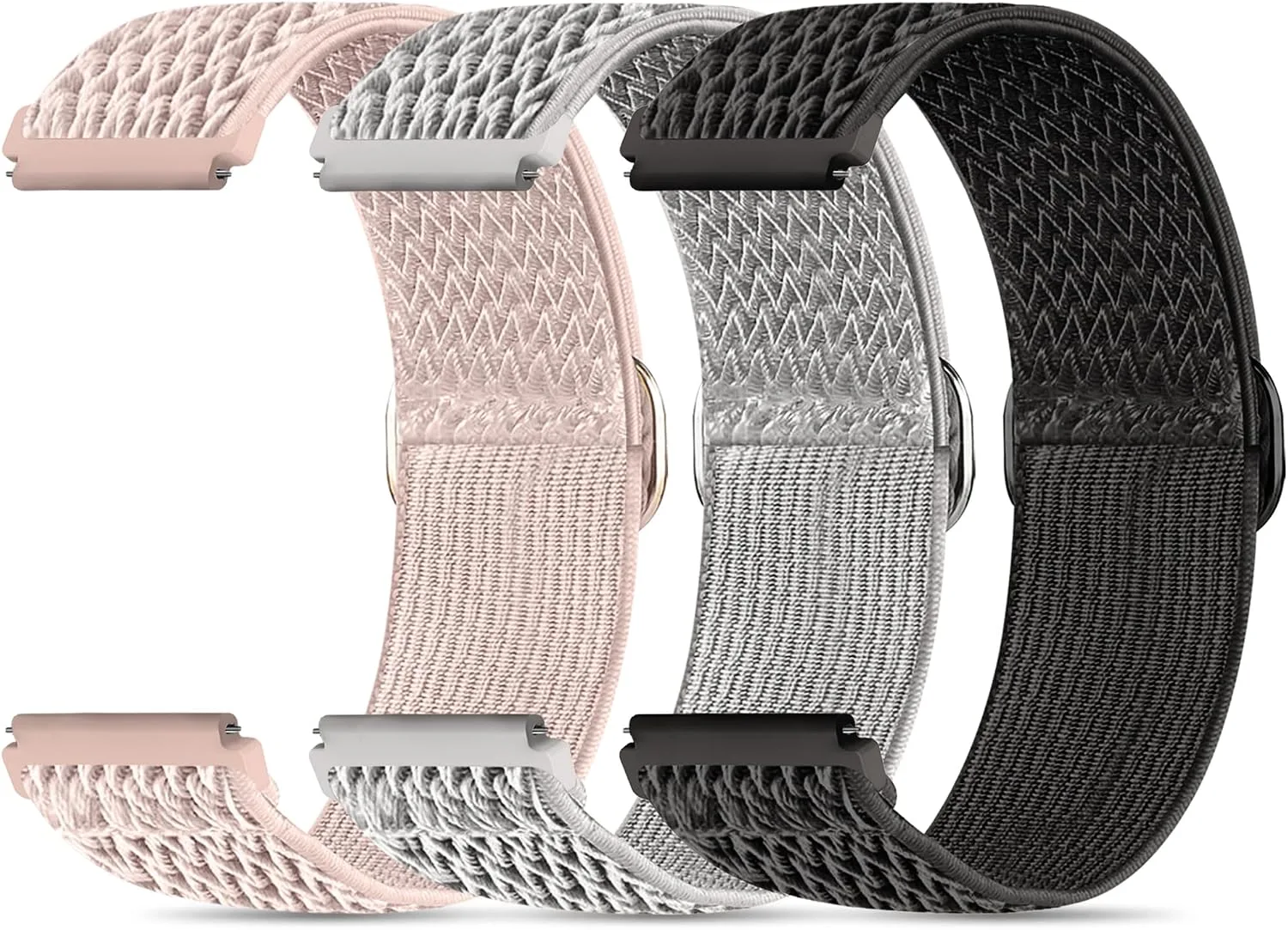 3 Pack ID208 Plus Smart Watch Bands for Fitpolo/Quican/Aeac/Tensky ID208 Plus Smartwatch, 22mm Elastic Nylon Replacement Wristband Adjustable Straps for man woman