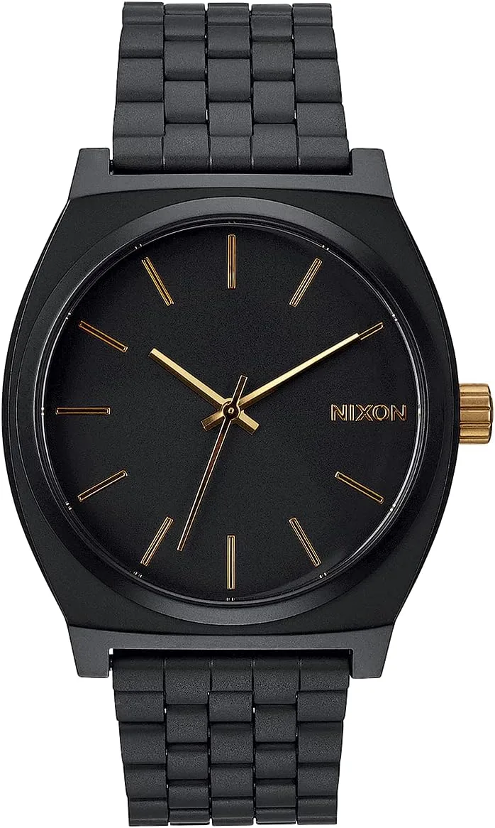 NIXON Time Teller A045 - 100m Water Resistant Men's Analog Fashion Watch (37mm Watch Face, 19.5mm-18mm Stainless Steel Band)