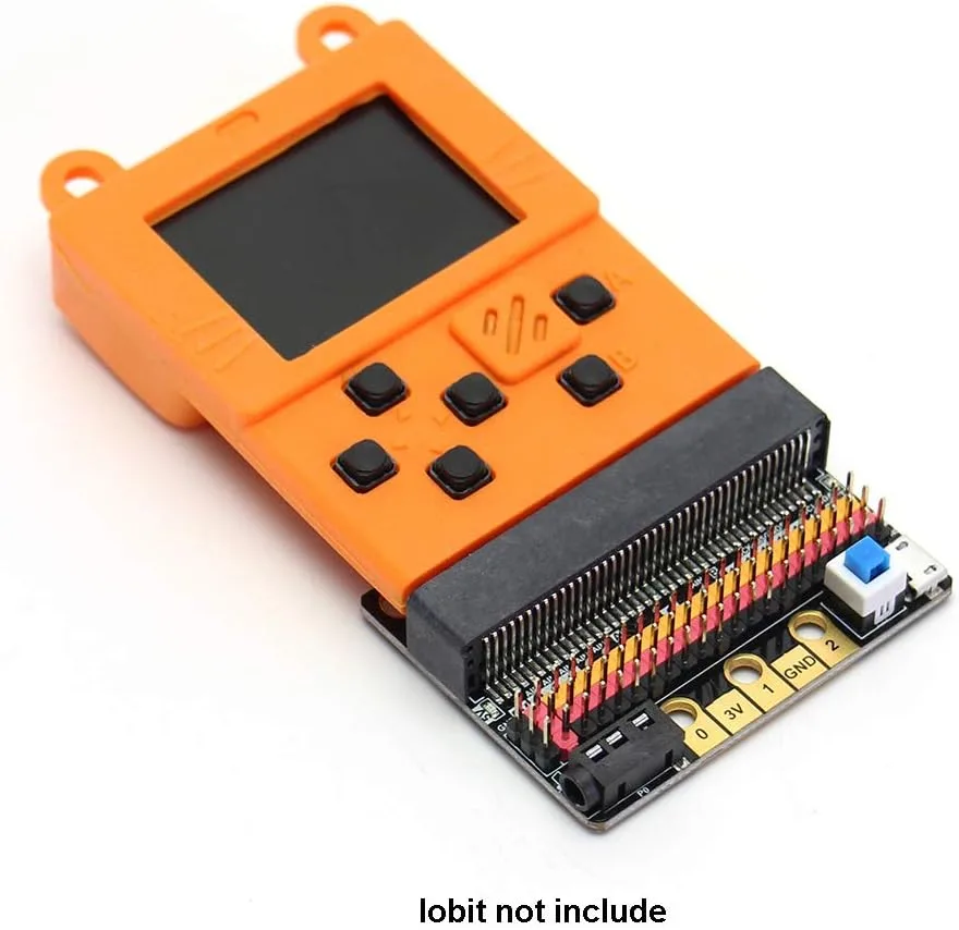 Kittenbot Meowbit Card-Sized Retro Computer Video Game Console Codable Console for Microsoft Makecode Arcade and Python Compatible with Micro:bit Expansion Board for Build Robot-Orange