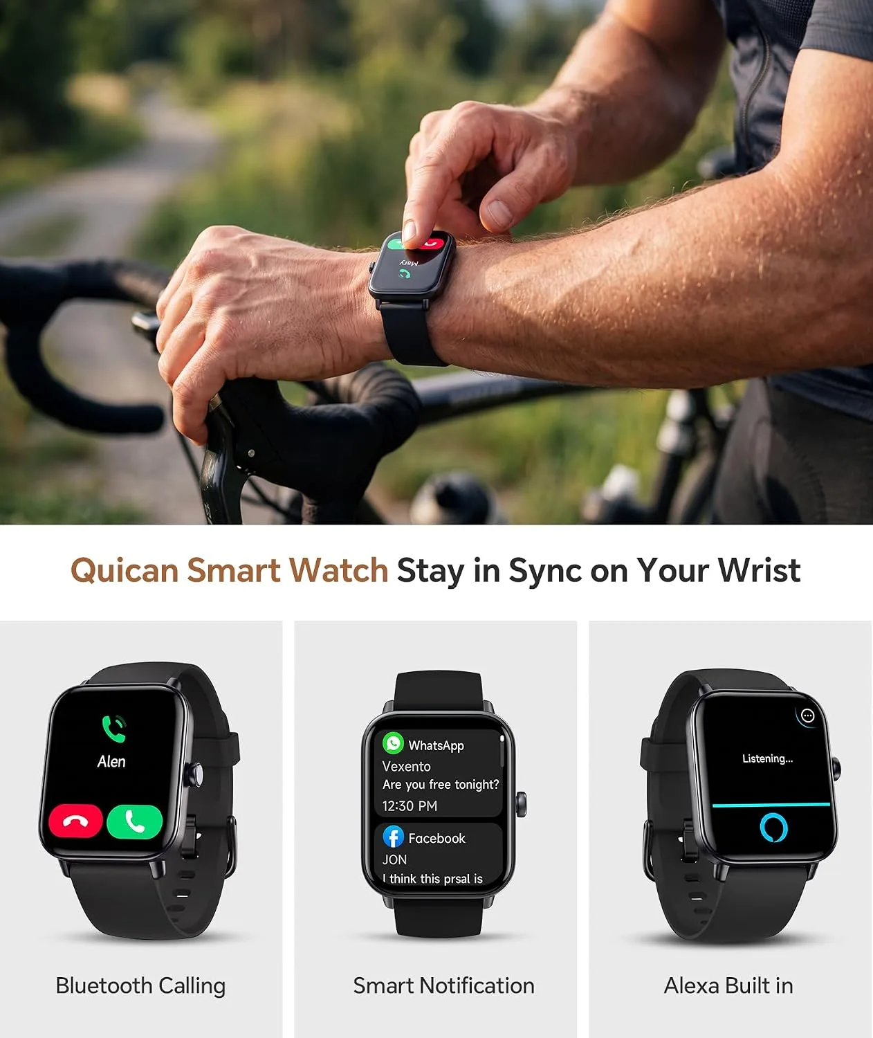 Smart Watch for Women/Men, Bluetooth Calling, Alexa built-in, iOS Android