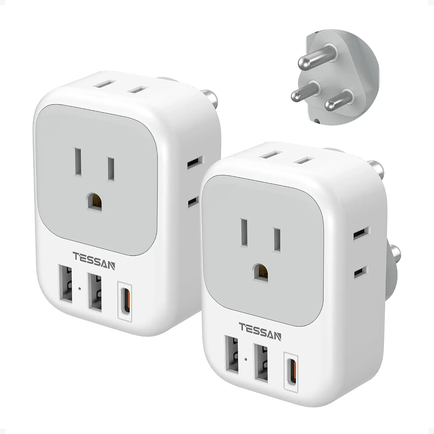 TESSAN Type M Adapter for South Africa, PD 20W 2 Pack