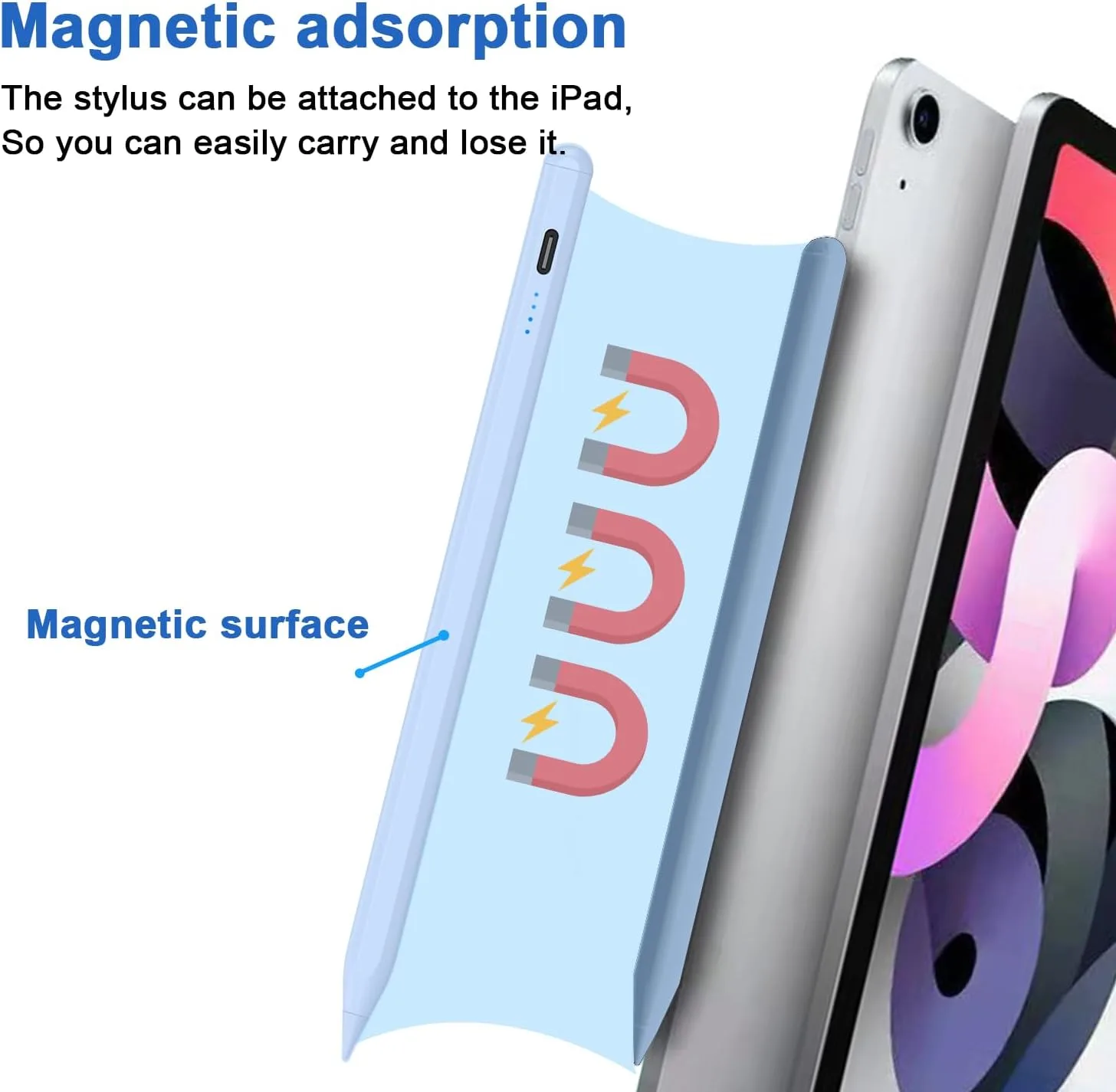 DOGAIN A8 Stylus Pen for iPad 2018-2026, Fast Charge, Palm Rejection-Blue