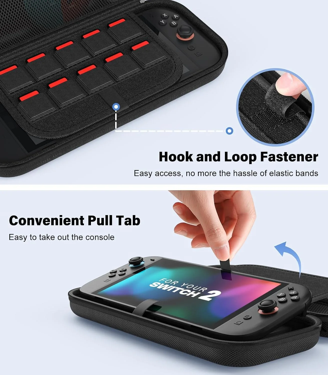 MoKo Carrying Case for Nintendo Switch 2 2025 Holds 10 Cartridges w/Pockets