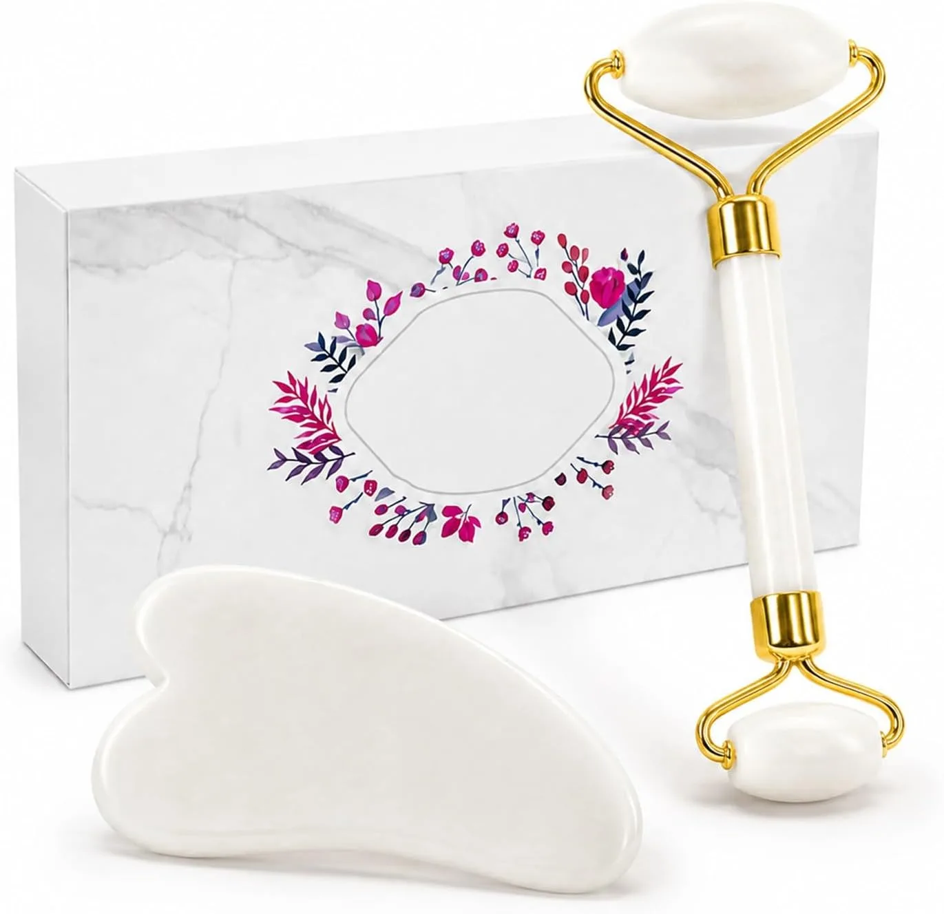 Gua Sha & Jade Roller Set for Face and Body