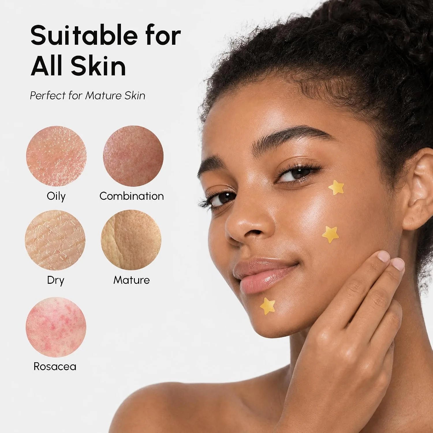 MAREE Gold Star Pimple Patches for Face - Star Acne Patches for Zits 72 Ct
