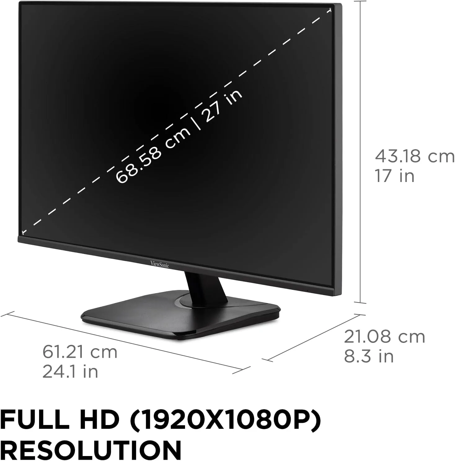ViewSonic VA2756A-MHD 27 Inch Full HD Computer Monitor, IPS 120Hz Display