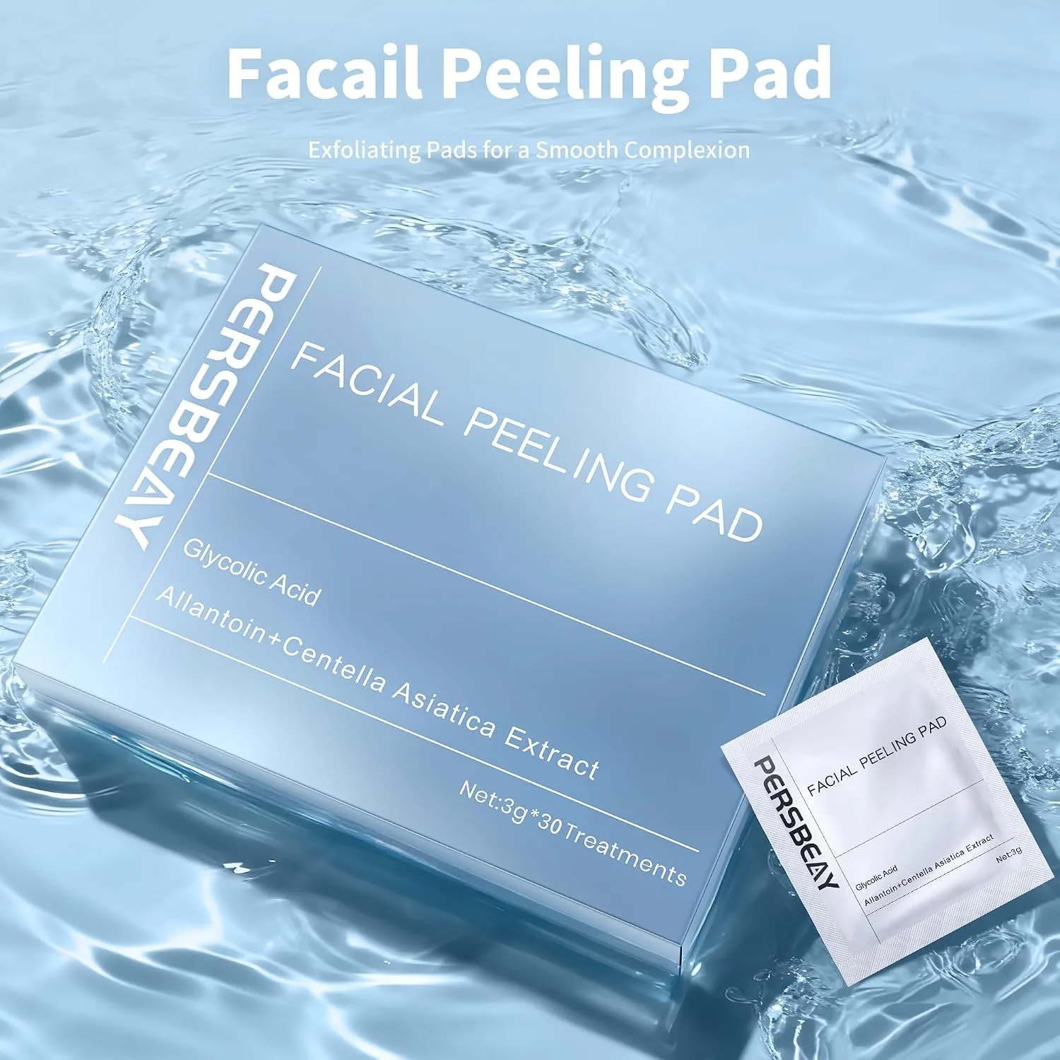 Glycolic Acid Pads, Exfoliating Toner Pads for Facial Radiance, Dual Action Gentle Face Pad for Deep Cleaning Effect |Peels & Daily Skin Renewal |Salicylic Acid & Vitamins B3 | 30 Treatments