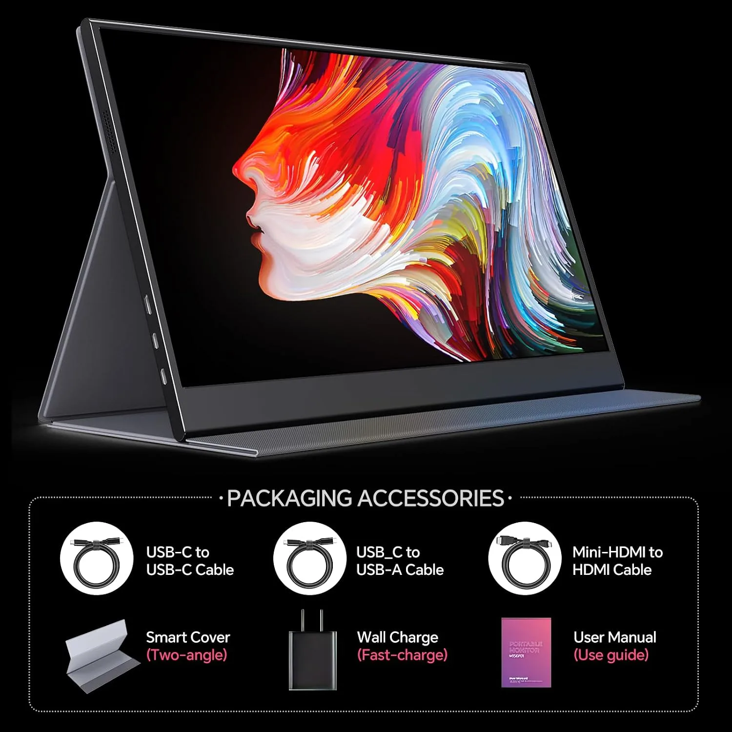 Anyuse 15.6" 4K UHD IPS HDR USB-C HDMI Monitor