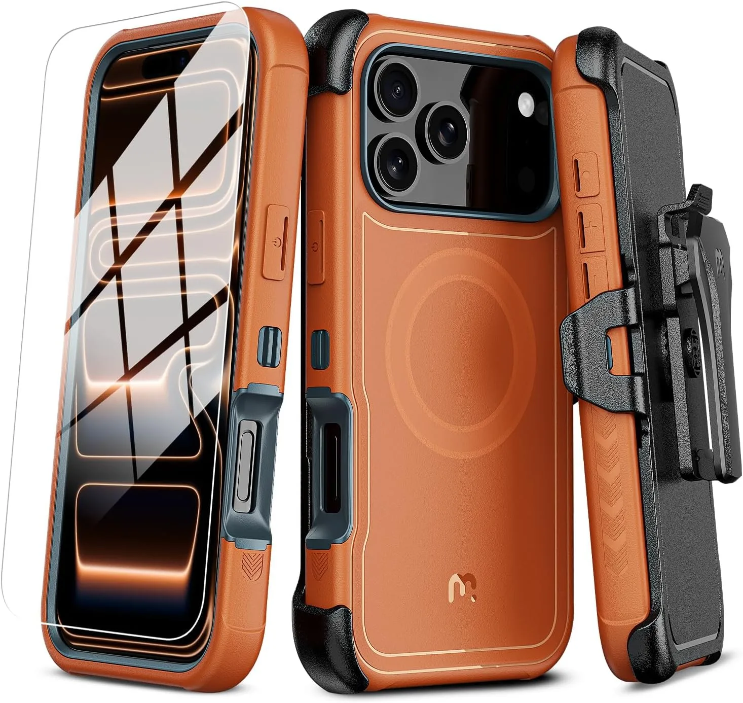 M MYBAT PRO for iPhone 18 Pro Case with Belt Clip Holster,Magnetic Case