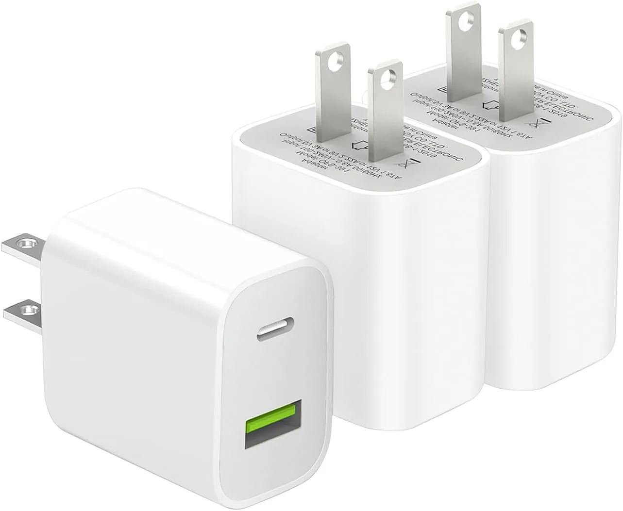 3 Pack USB C Charger Block, Dual Port Type C Wall Charger Fast Charging