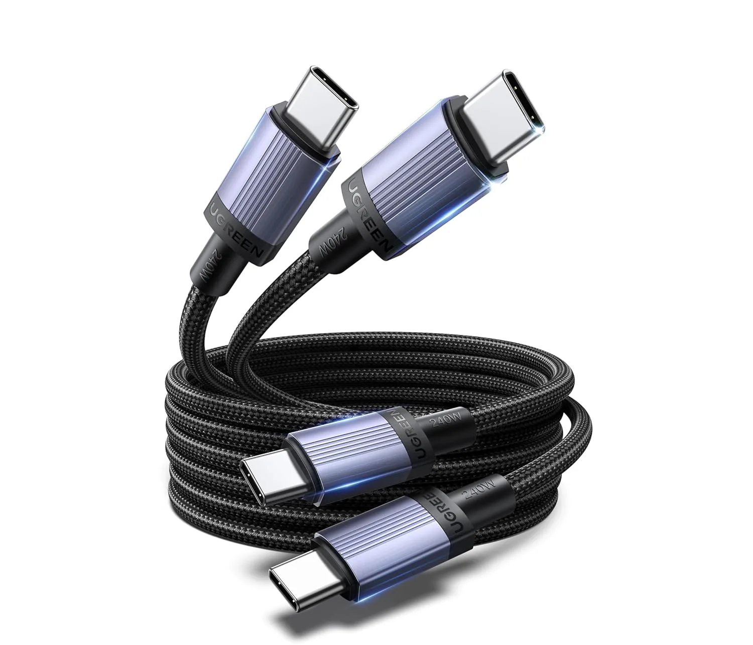 UGREEN 240W USB C Cable 2-Pack, Fast Charging for Laptops & Phones, 6.6ft