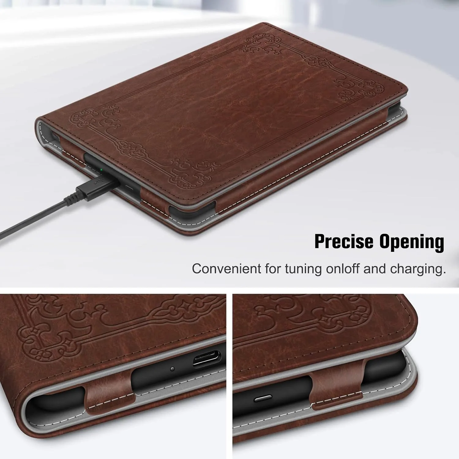 Fintie Folio Case for 6" Kindle 11th Generation 2024/2022, Vintage Brown