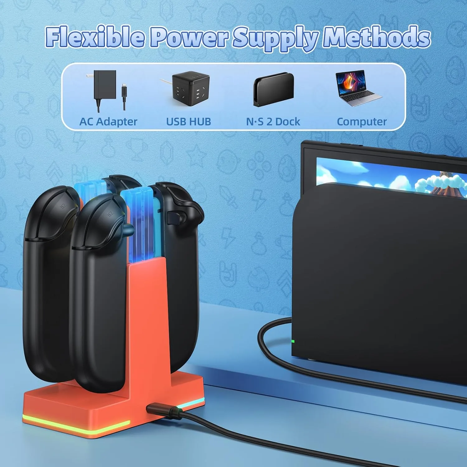 FASTSNAIL Switch 2 Controller Charger Dock for Nintendo Switch 2 for JoyCon