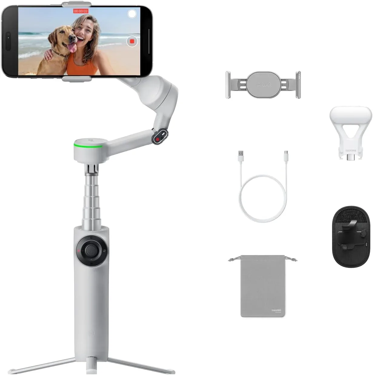 Estabilizador Insta360 Flow 2 Pro Vlog Bundle Gris