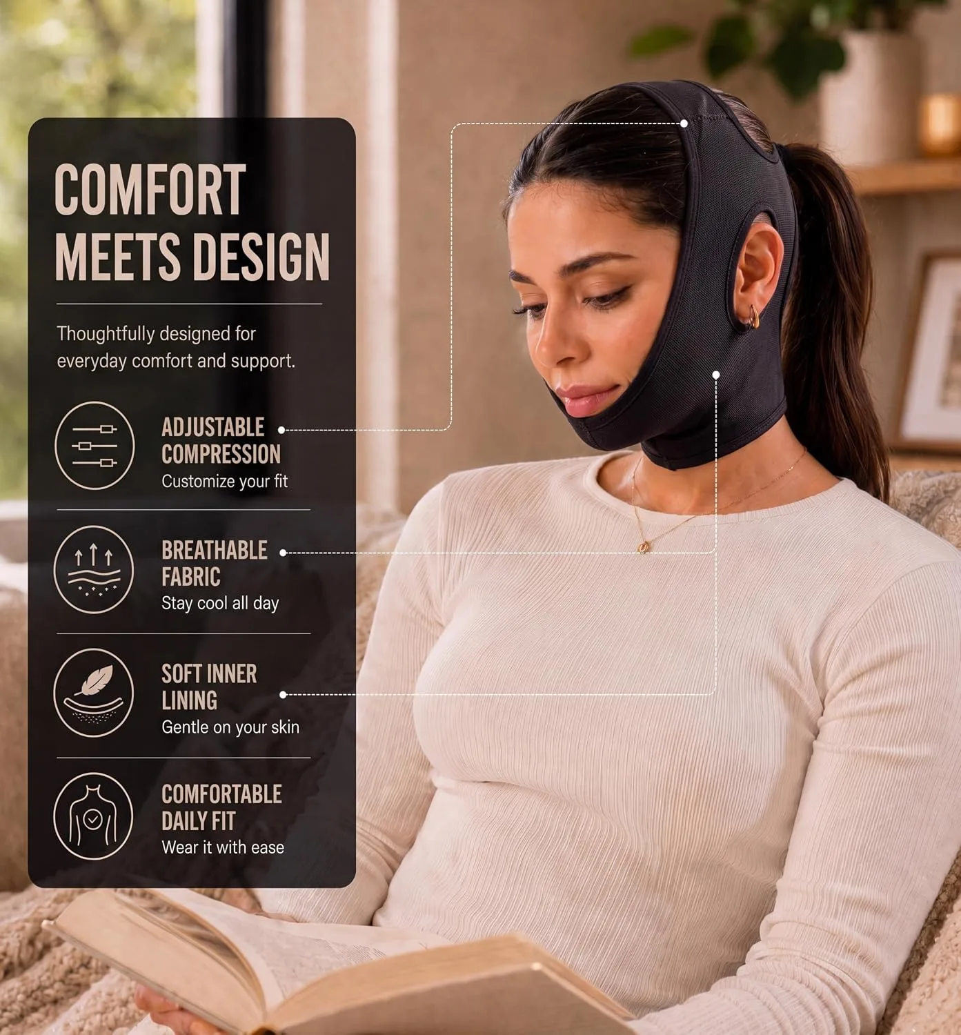 Shape Concept 301 Double Chin Strap for Women Neck & Chin Compression Band