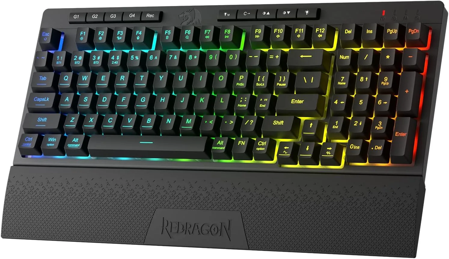 Teclado Gamer Redragon K515 PRO Shiva RGB Inalámbrico Membrana 98 Teclas