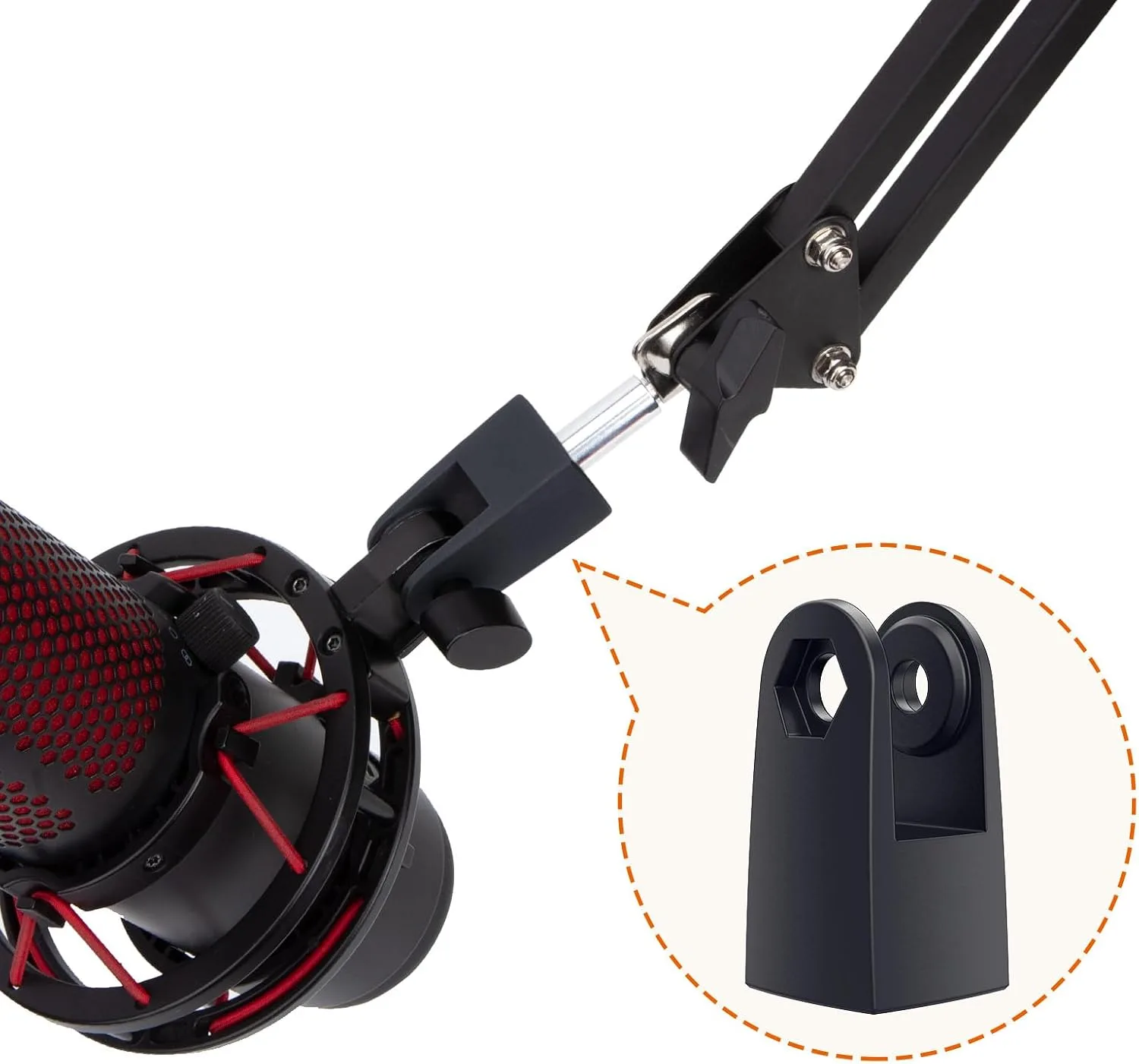 SUNMON Microphone Mount Adapter for HyperX QuadCast, Replacement for HyperX QuadCast Mount Adapter, Mic Stand Adapter for 3/8" Boom Arm