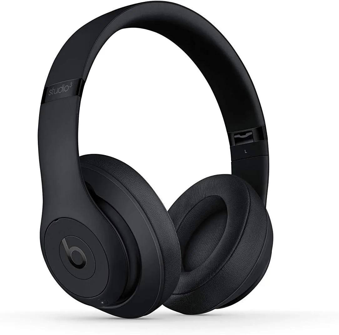 Beats Studio3 Wireless Noise Cancelling Over-Ear Headphones - Apple W1 Headphone Chip, Class 1 Bluetooth, Active Noise Cancelling, 22 Hours of Listening Time - Matte Black (Previous Model)