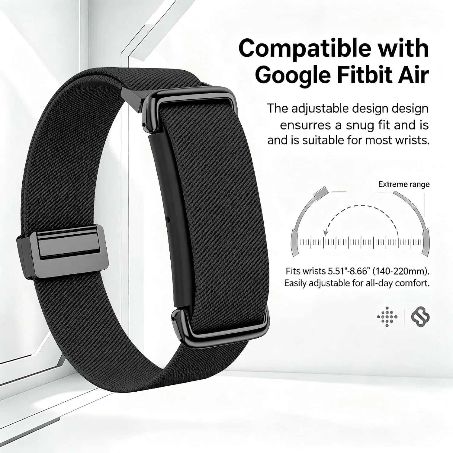 Magnetic Sport Nylon Band Compatible with Google Fitbit Air Active Band