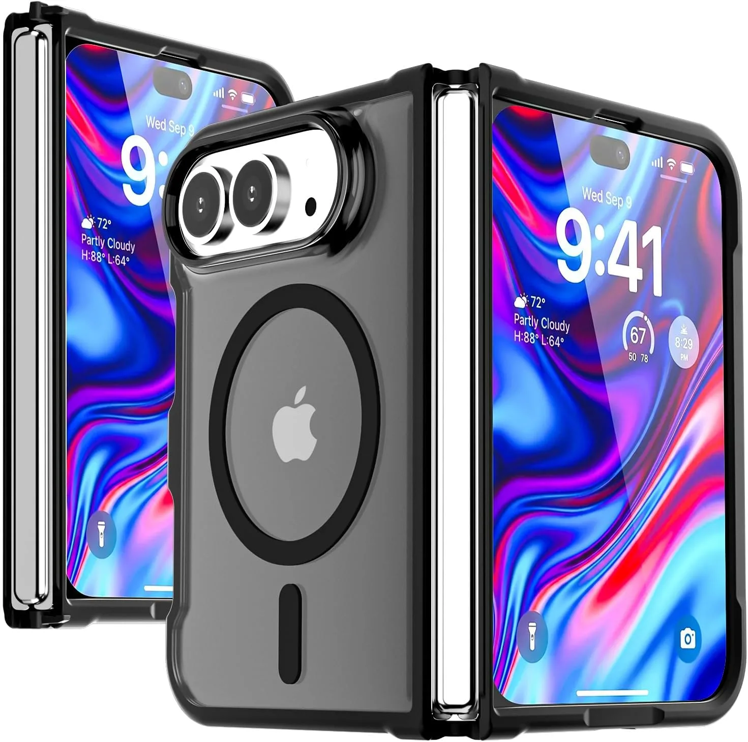 AICase for iPhone Duo Case,Fold Matte Translucent Fit for Magsafe