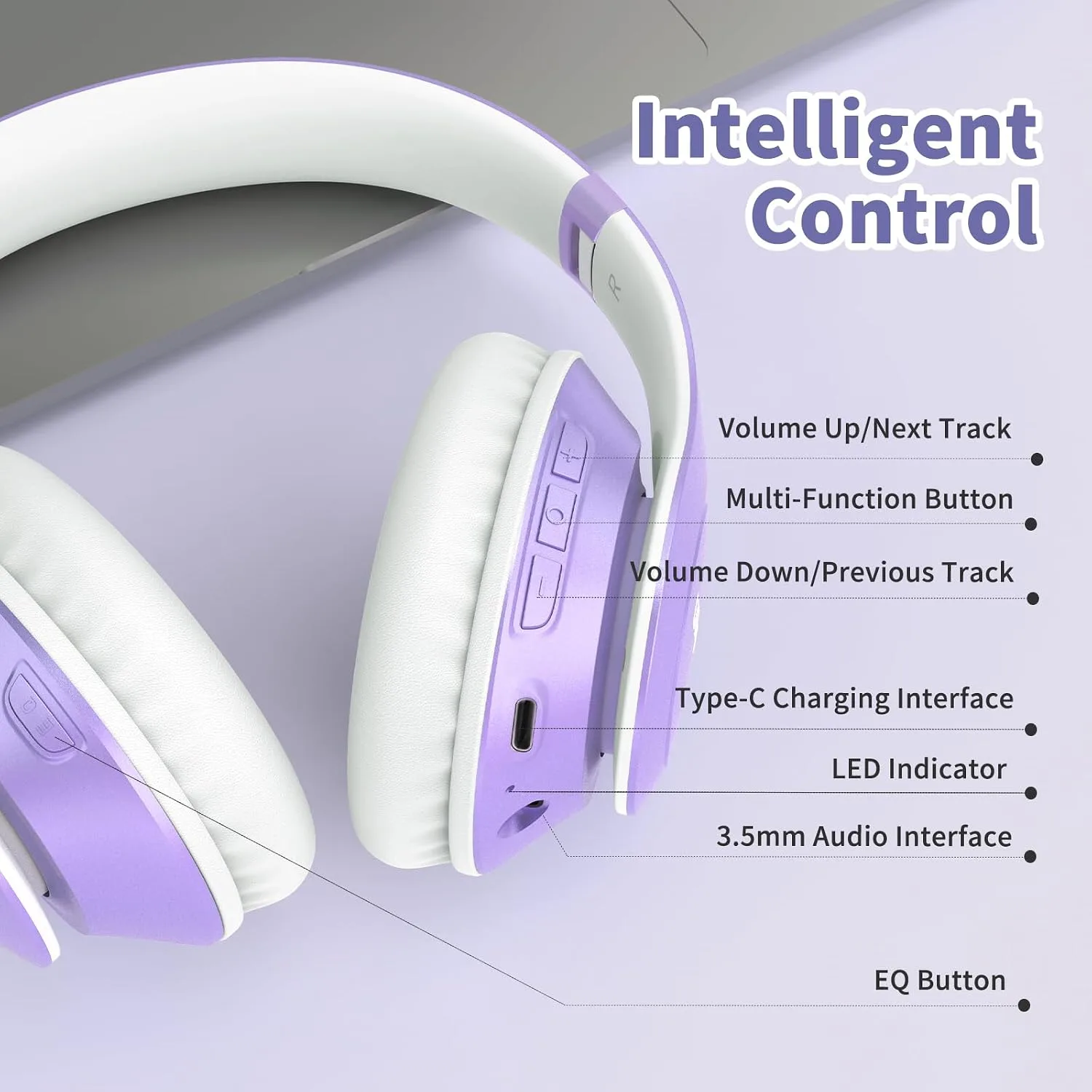 Uliptz Bluetooth Headphones Over Ear, Wireless HiFi Stereo Foldable Headset
