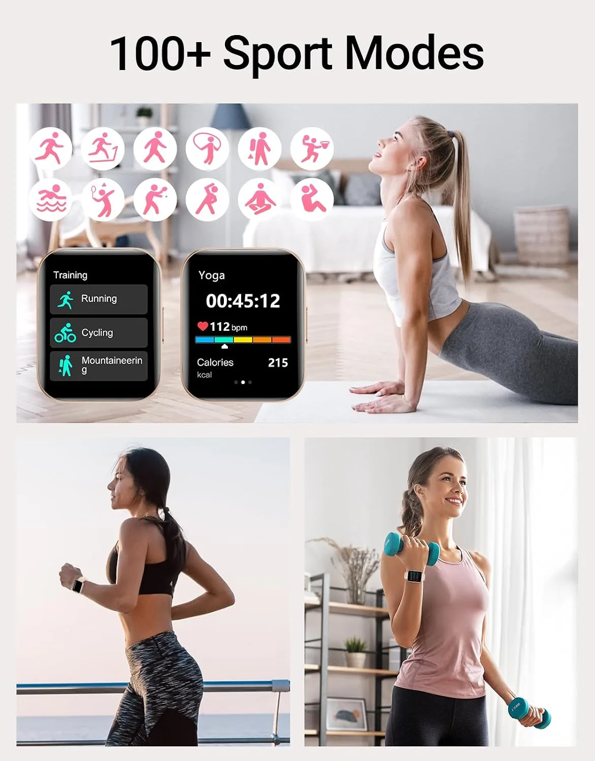 Smart Watch for Women, Answer/Make Calls, for iPhone/Android Phone Purple