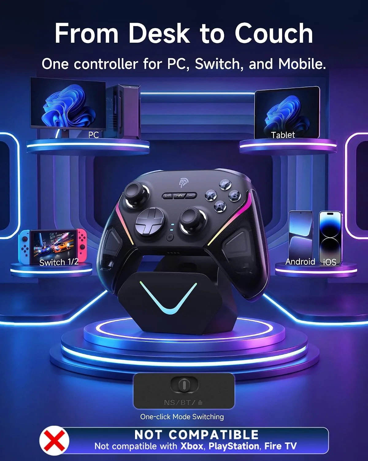EasySMX D10 Wireless Gaming Controller for PC, Switch, Android