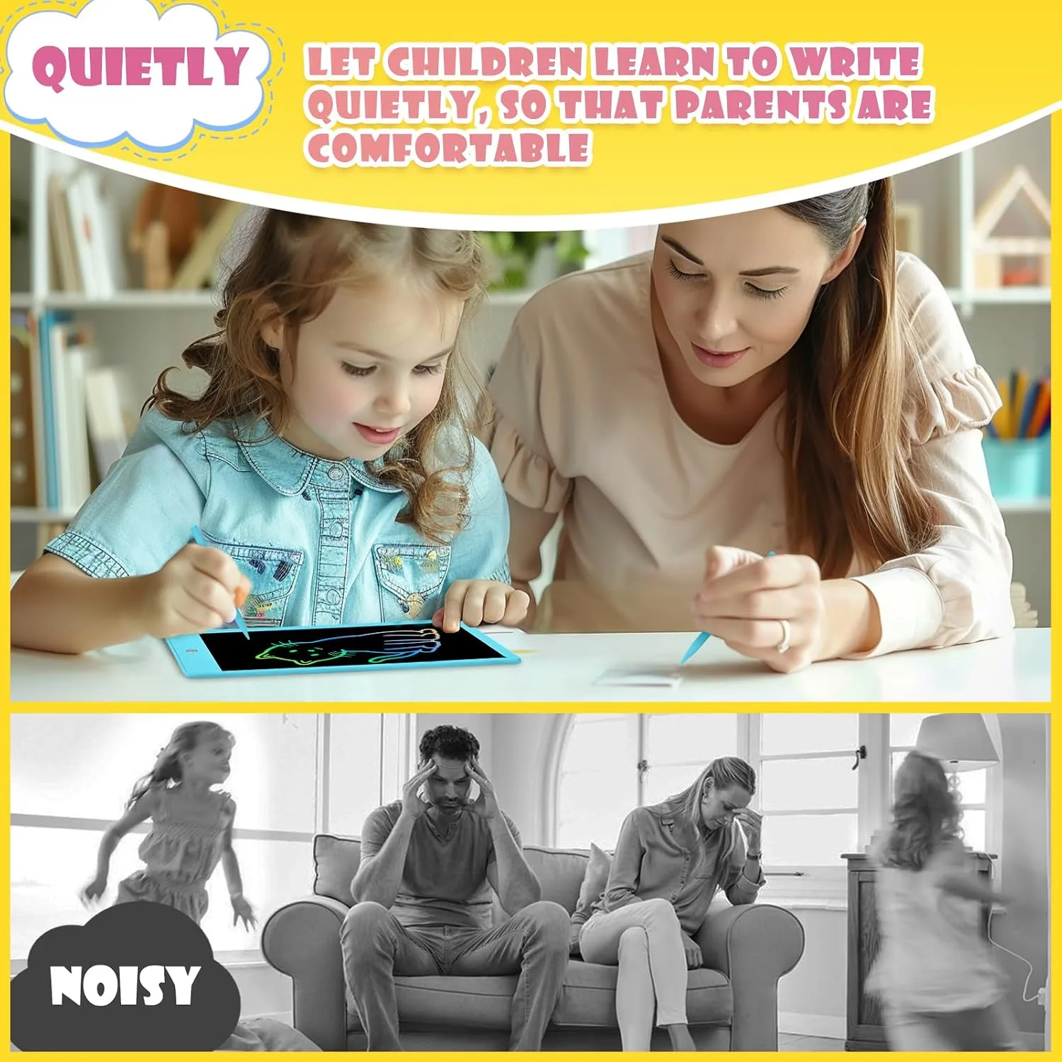 Toddler Boy Toys, Kids LCD Writing Tablet, Mess Free Coloring Books