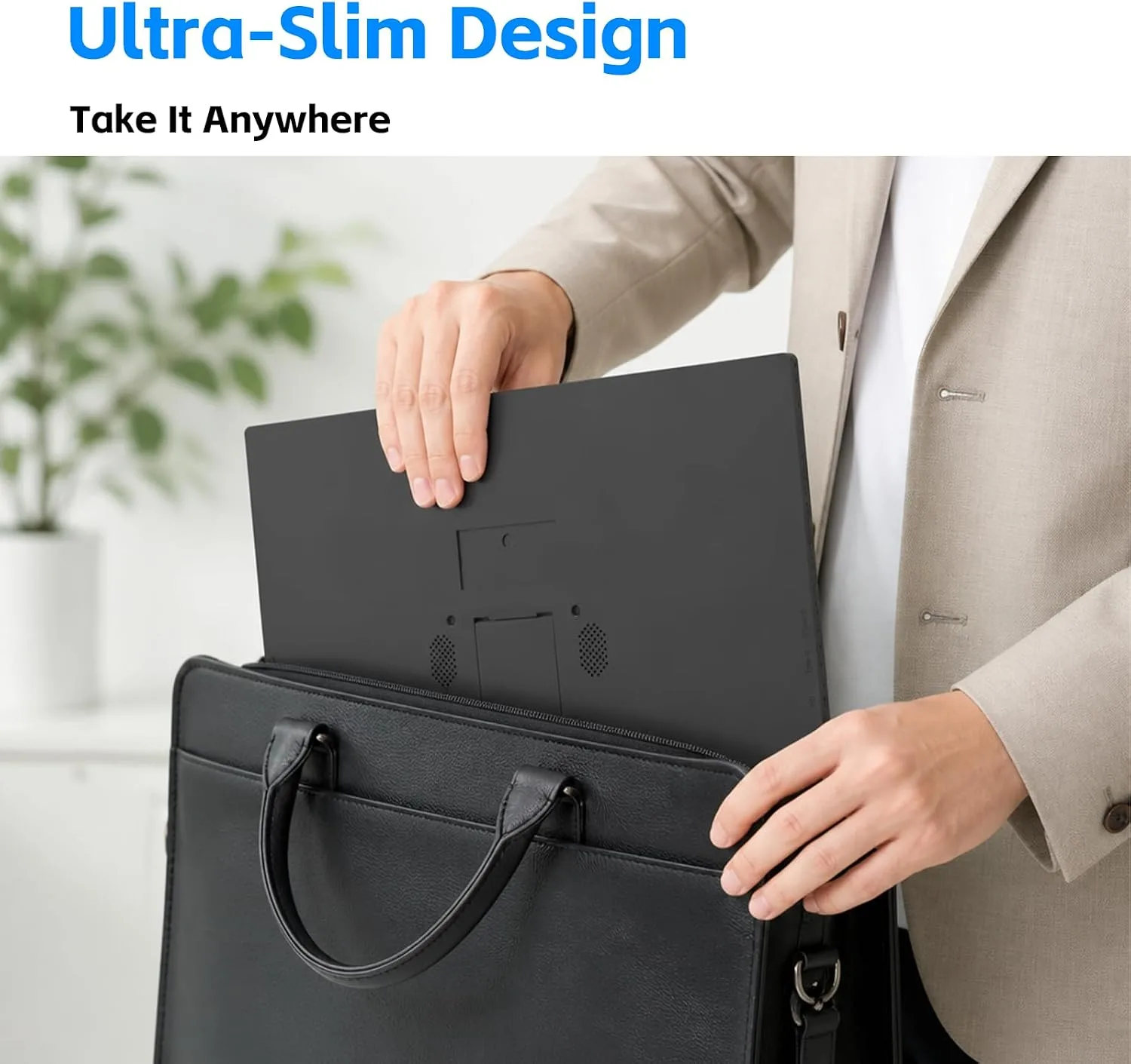 15.6” Portable Monitor, Slim Travel Monitor USB-C HDMI Second Screen