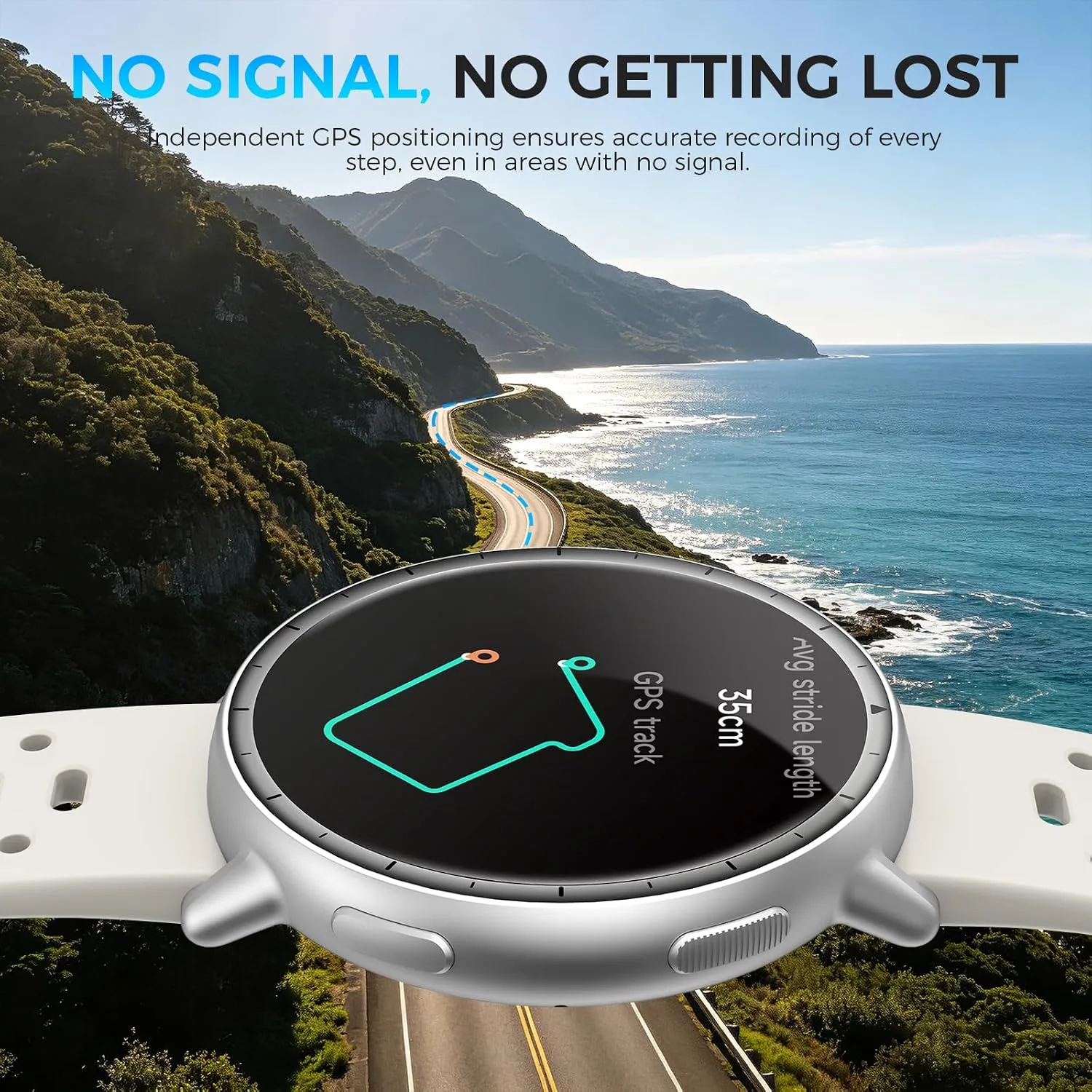 EGQINR GPS Smart Watch for Men Women, 1.32" AMOLED, 5ATM Fitness Tracker