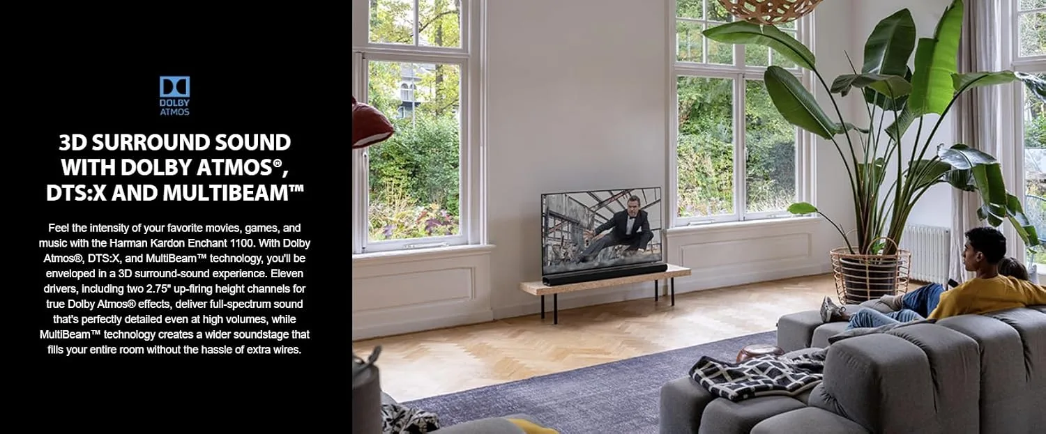 Harman-Kardon Enchant-1100 Dolby Atmos Soundbar with Enchant Sub and Enchant Surround Speakers (2025)