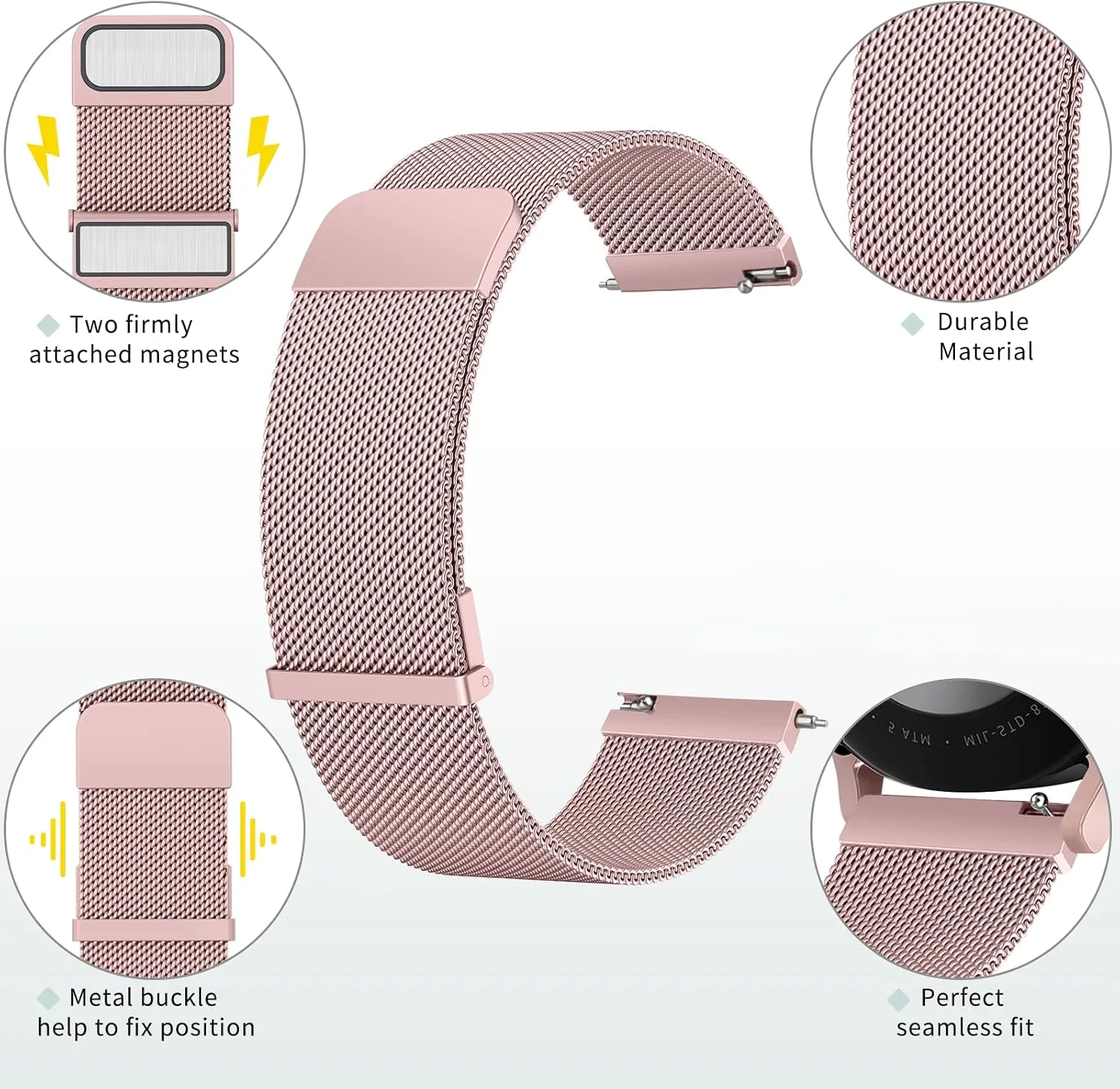 Metal Bands Compatible with IDW13,IDW16,IDW19 Smartwatch Bands, 22mm Stainless Steel Metal Replacement Strap for Fitpolo IDW13/Woneligo W13 Smartwatch Bands,ENOMIR/TOOBUR/MILOUZ/Gydom/Faweio/Veryfit IDW19 Smartwatch Bands