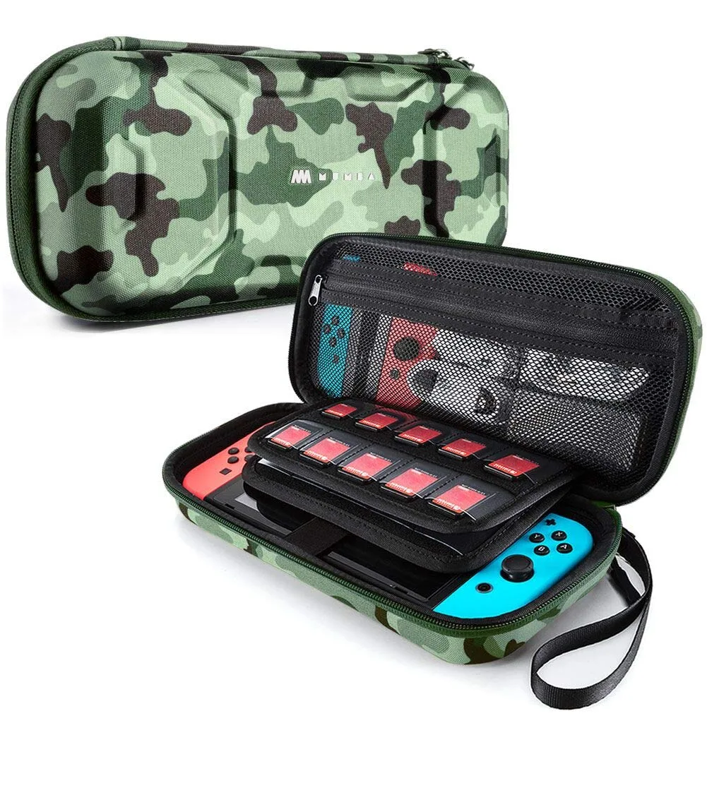 Estuche Mumba para Nintendo Switch 1/OLED/Lite versión estándar camuflaje verde