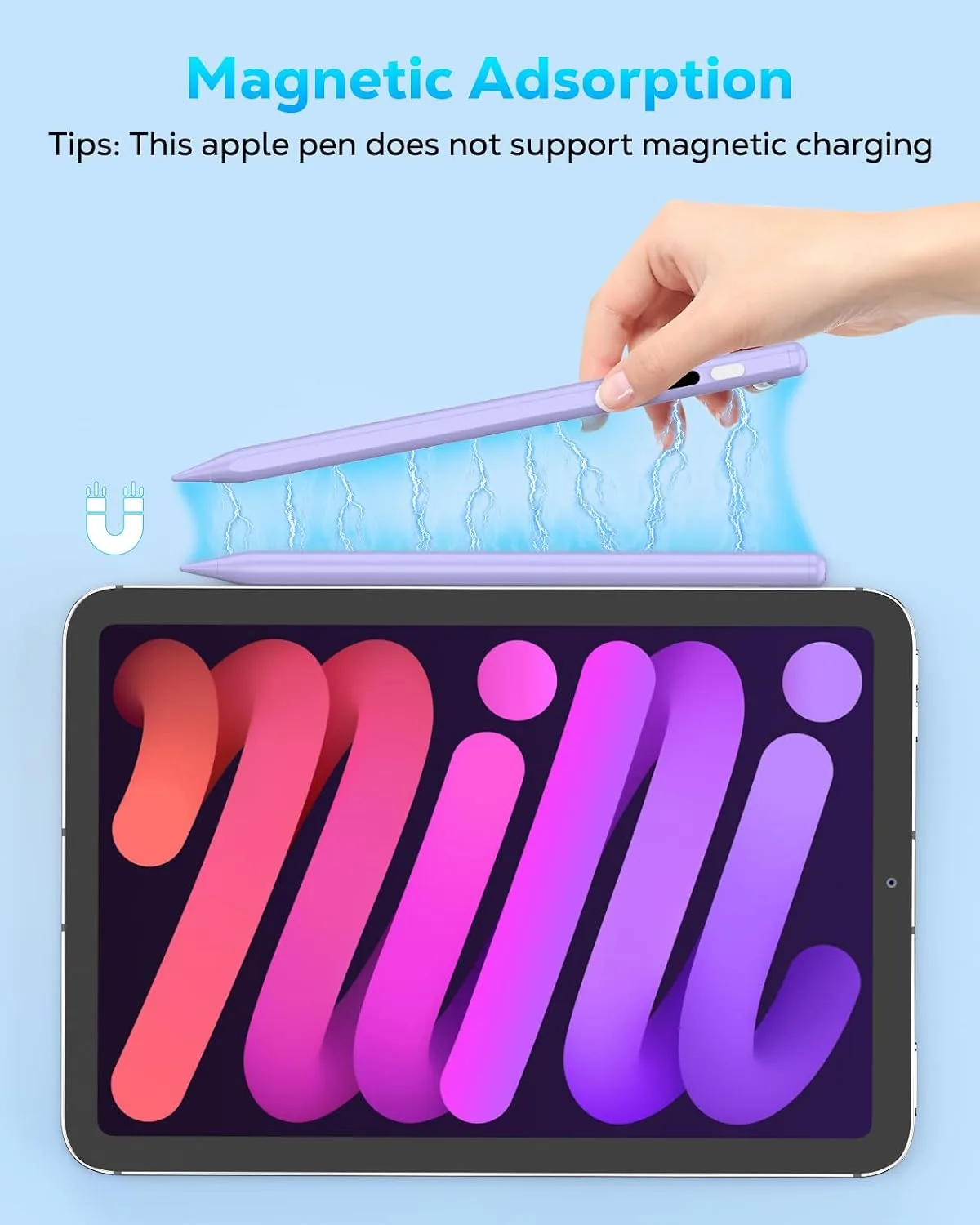 MoKo Stylus Pen for iPad 2018-2026, USB-C Charge Pencil with LED Display