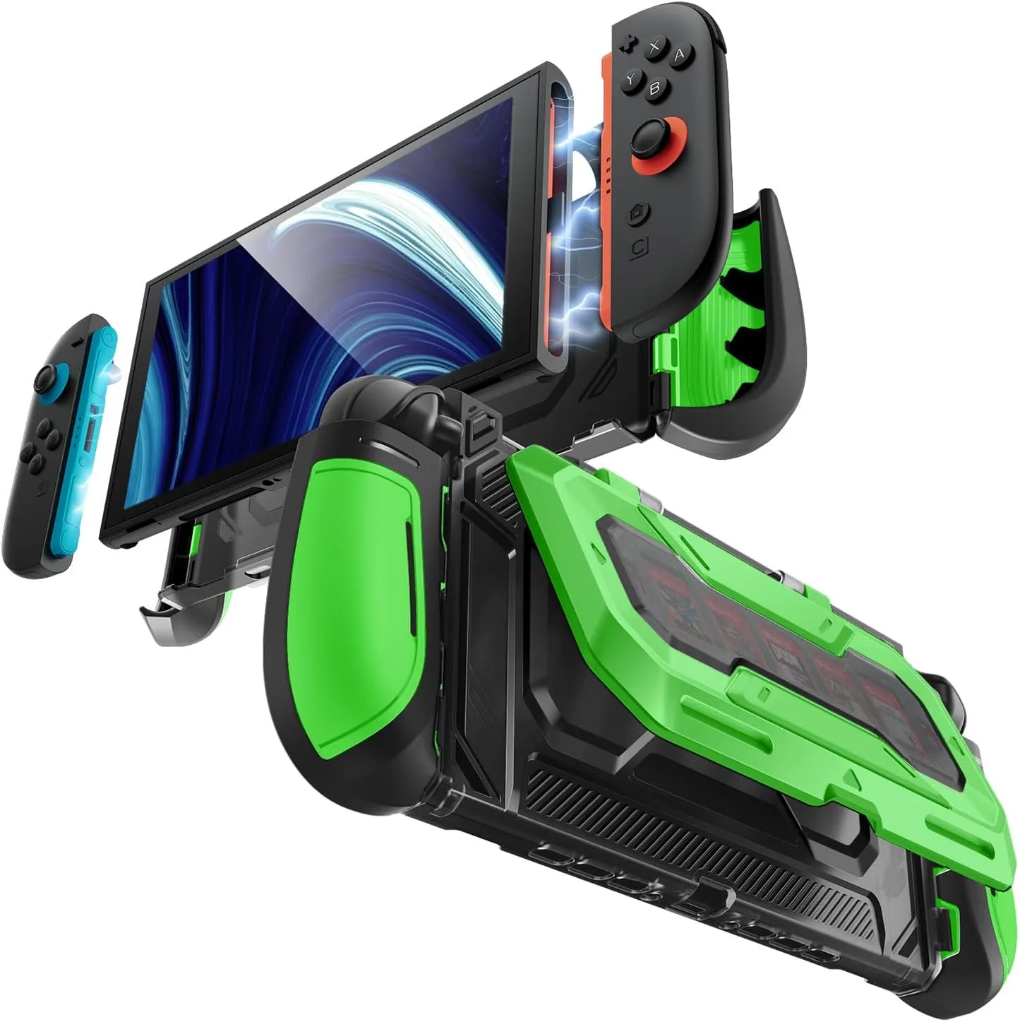 Mumba Titan Case for Nintendo Switch 2 with Kickstand & 7 Card Slots, Green