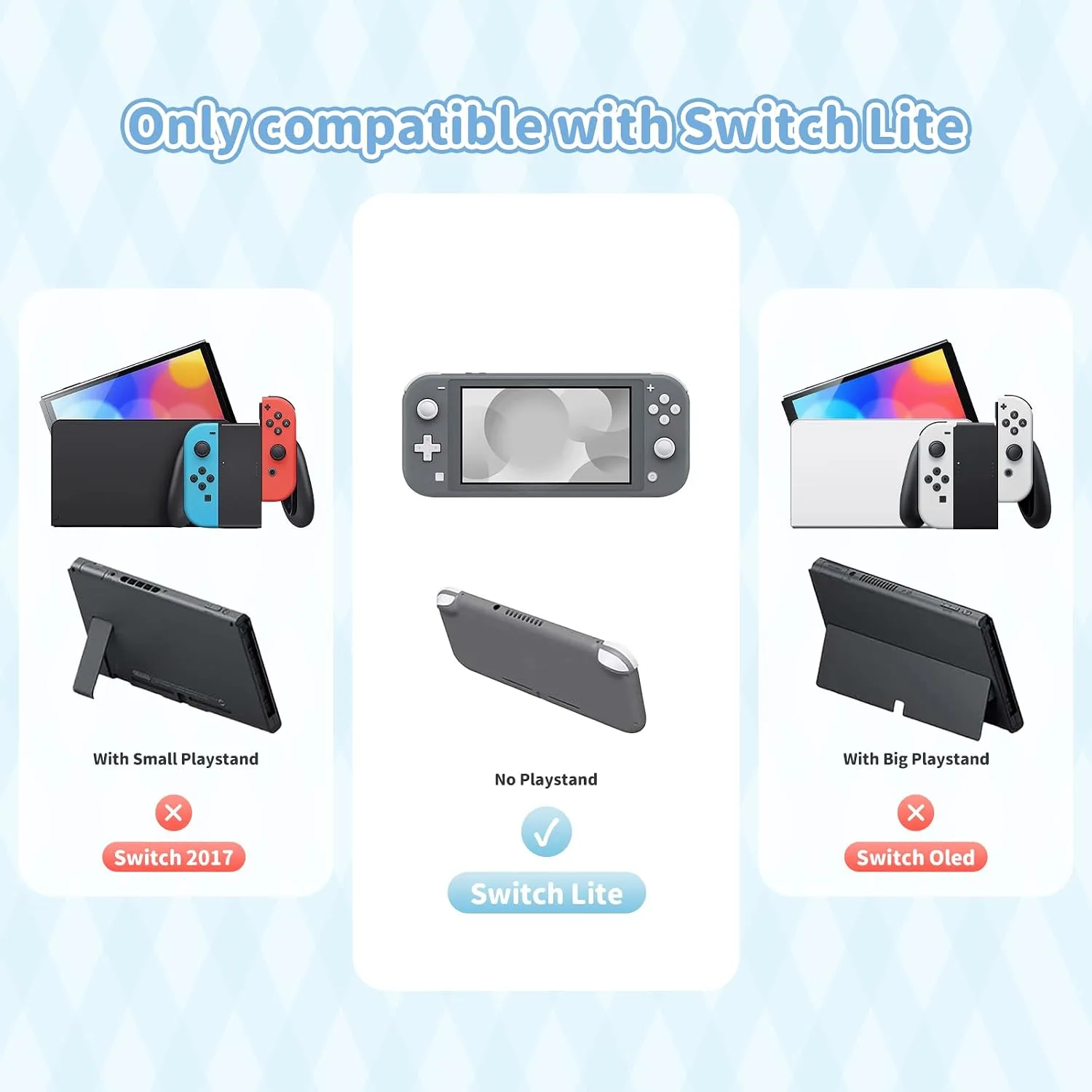 Kuitmor Switch Lite Protective Case,Soft Silicone Protective Shell,Anti-Scratch Protective Cover Case for Switch Lite with 2 Thumb Grip Caps（Blue Cinnamoroll）